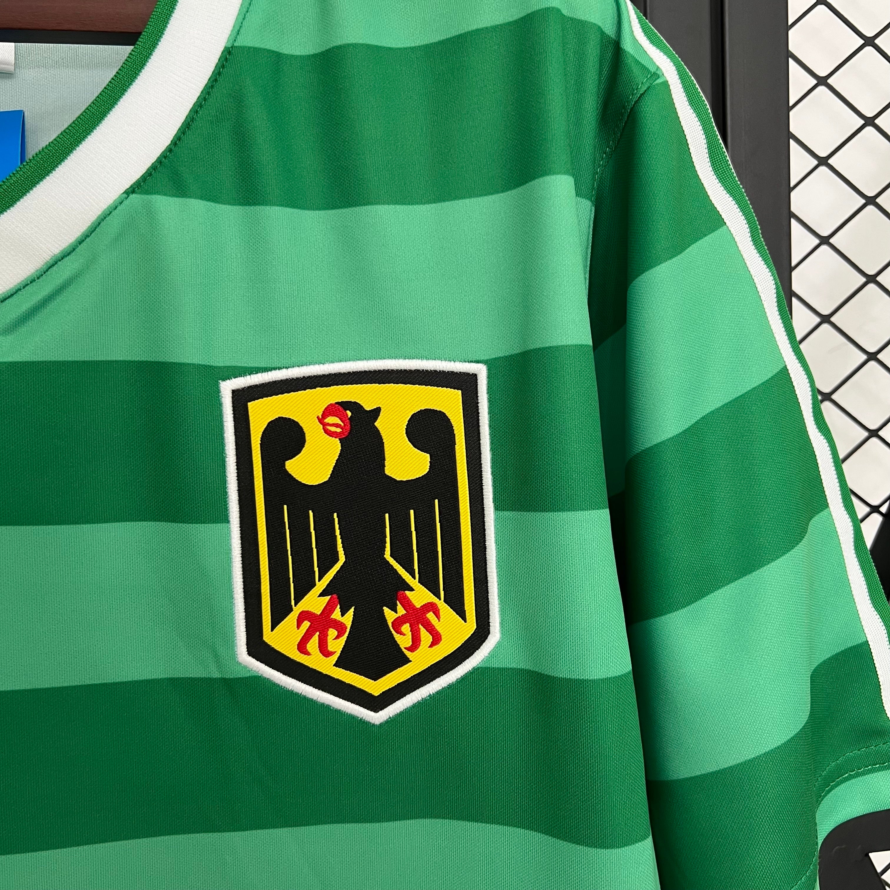 1980s Germany Retro Football Shirt | Green White Home