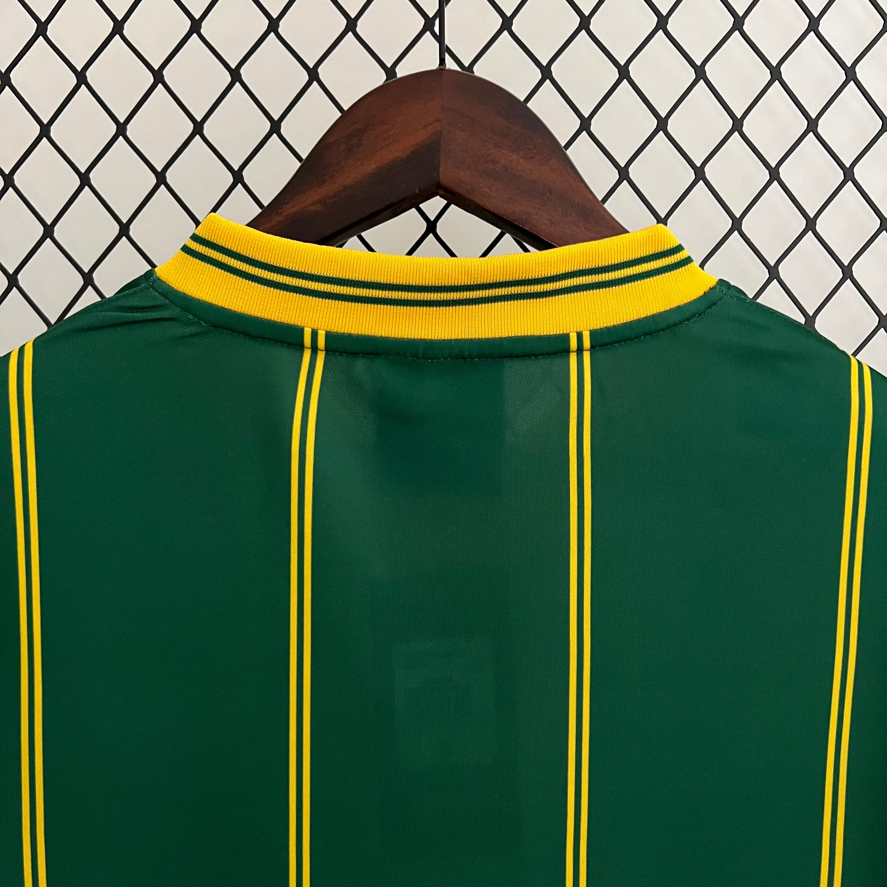 1990s Ind Coope Retro Football Shirt | Green Yellow Home