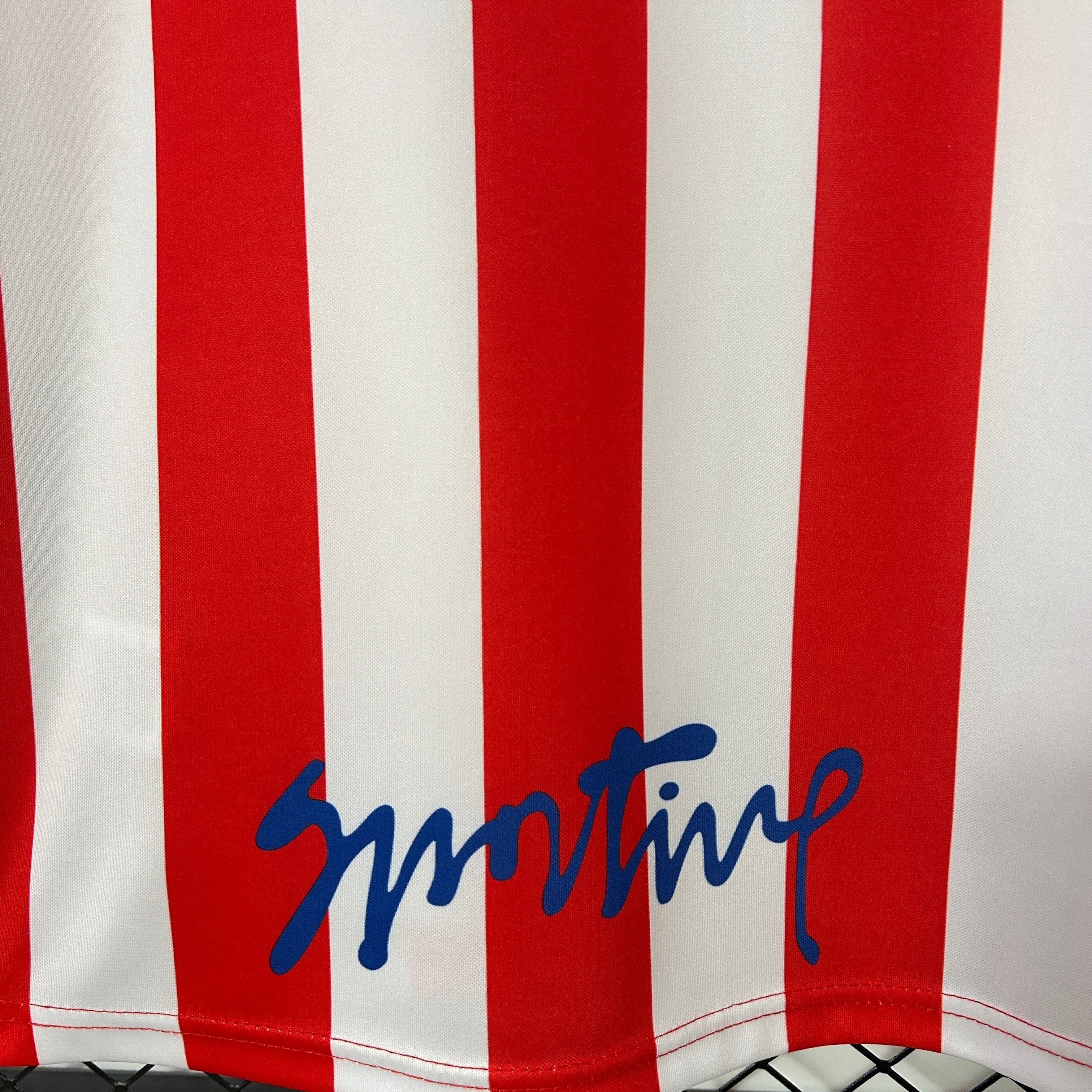 1990s Sporting Gijón Retro Football Shirt | Red White Home