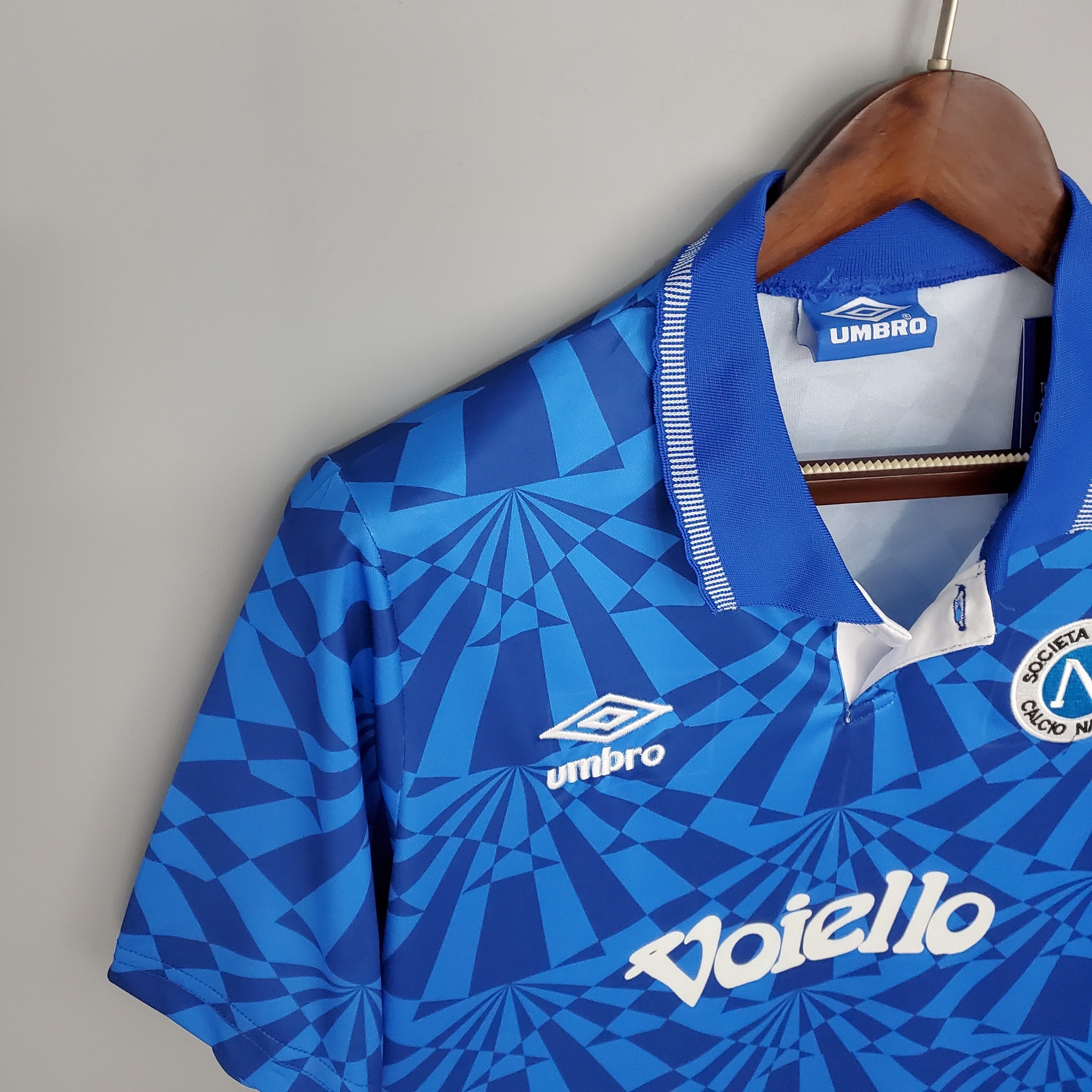 1990s Napoli Retro Football Shirt | Blue Light Blue Home
