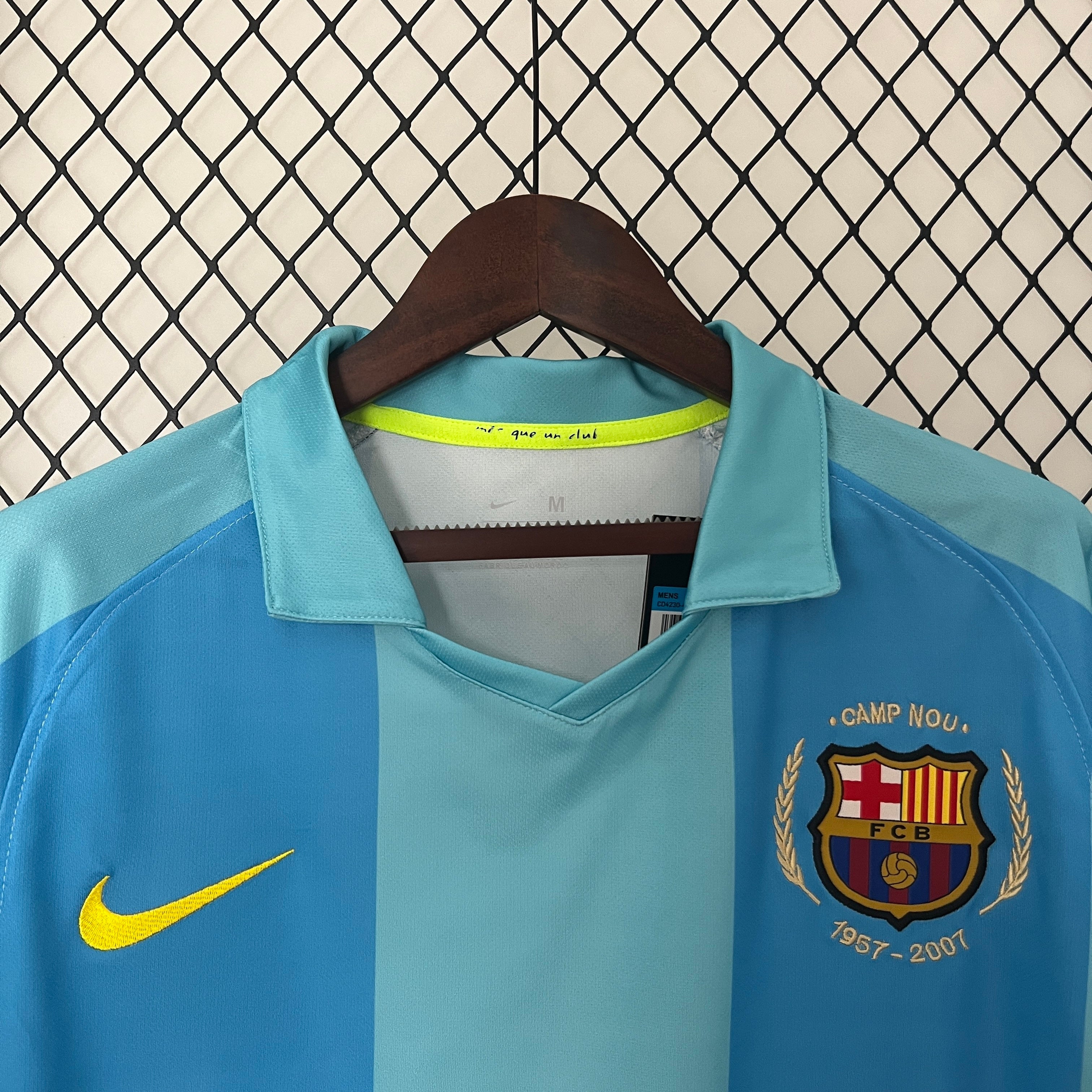 2000s Barcelona Retro Football Shirt | Sky Blue Blue Home