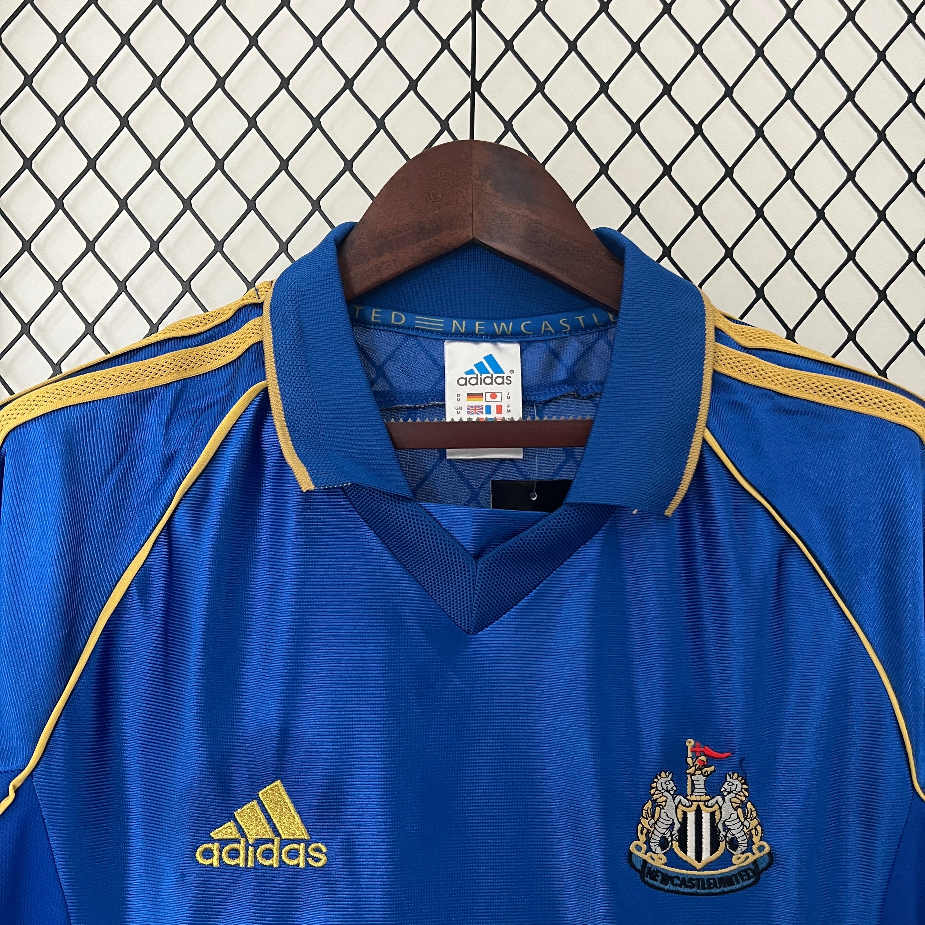 1990s Newcastle Retro Football Shirt | Blue Gold Home