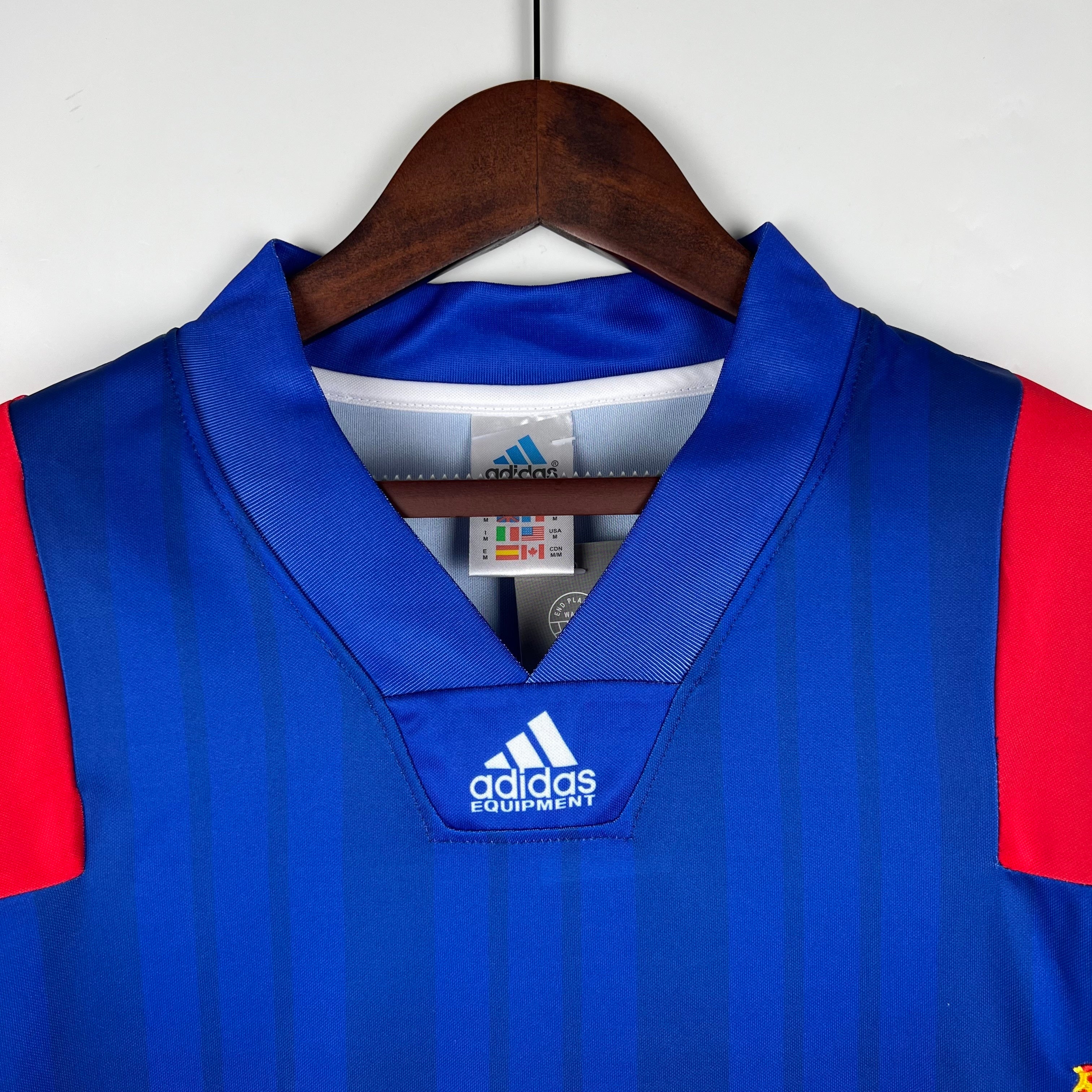 1990s France Retro Football Shirt | Blue Red Home