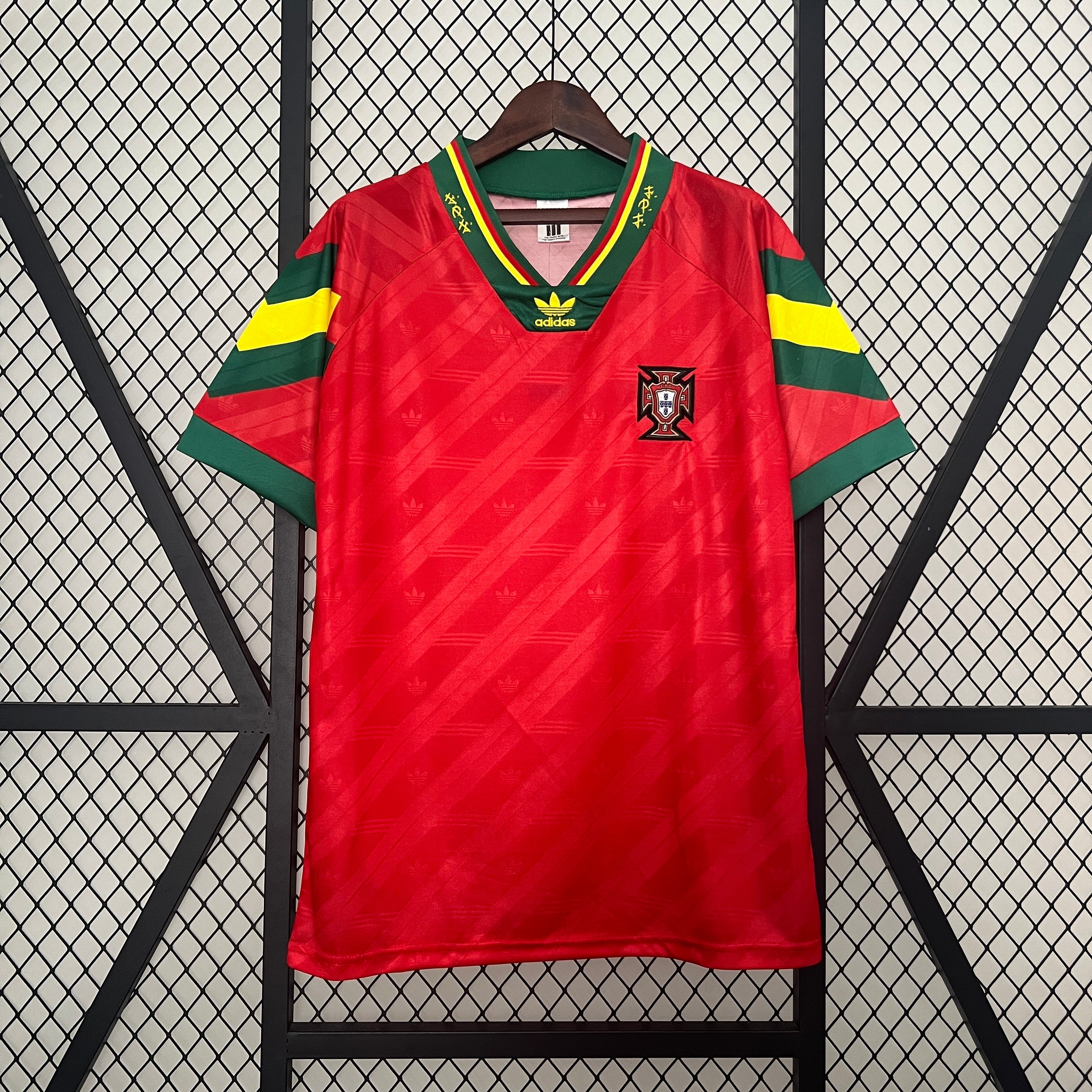 1990s Portugal Retro Football Shirt | Red Green Home