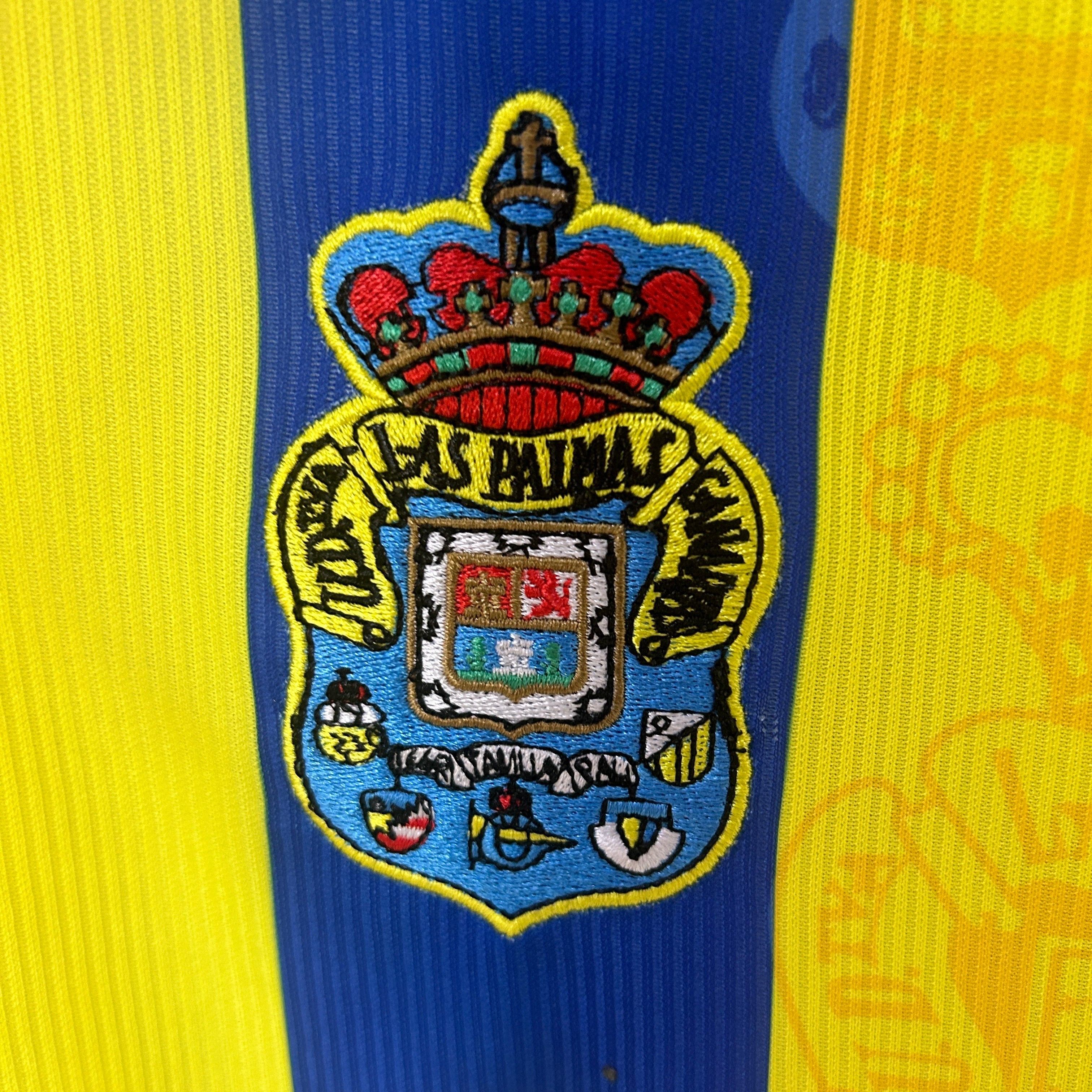 1990s U.D. Las Palmas Retro Football Shirt | Yellow Blue Home
