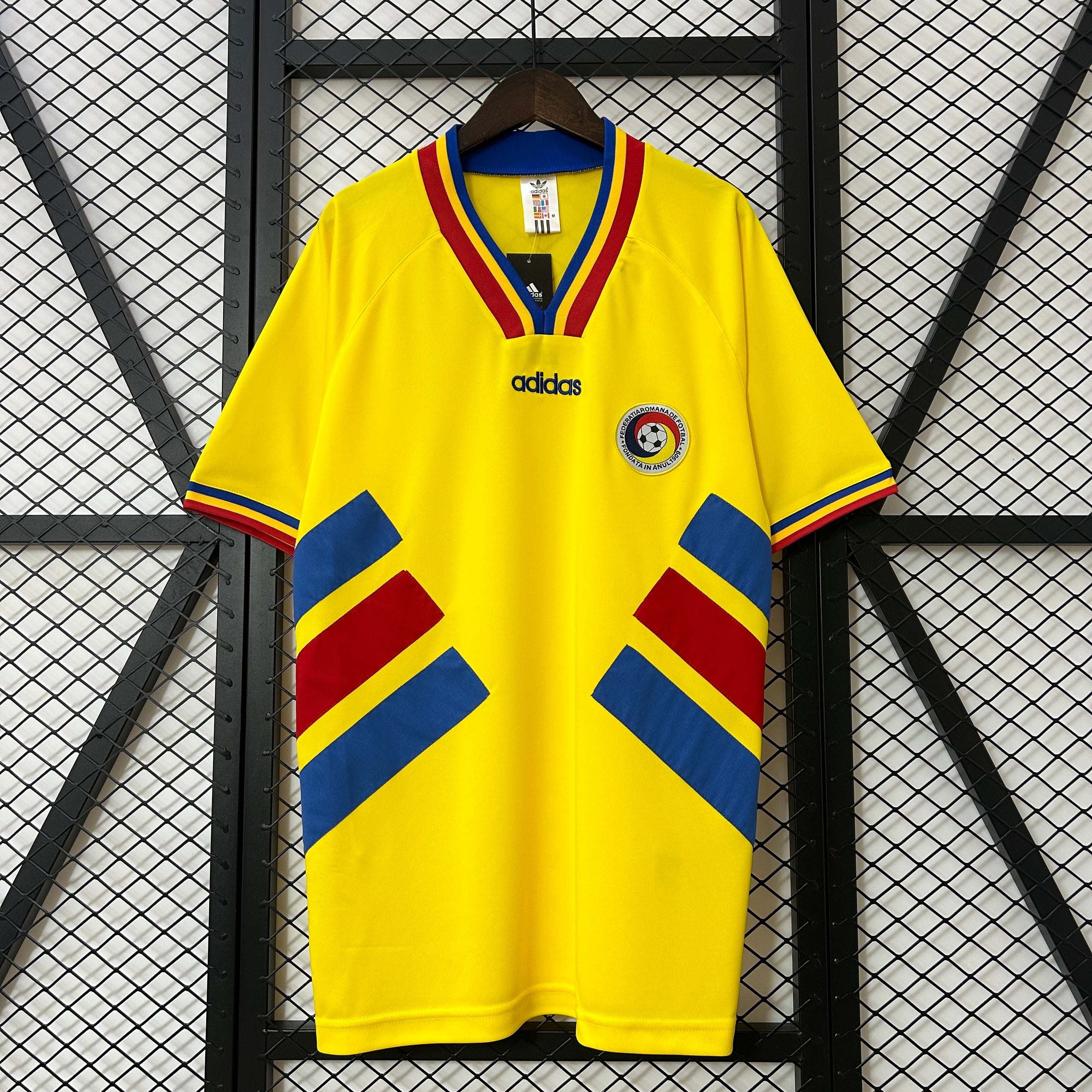 1990s Romania Retro Football Shirt | Yellow Red Home