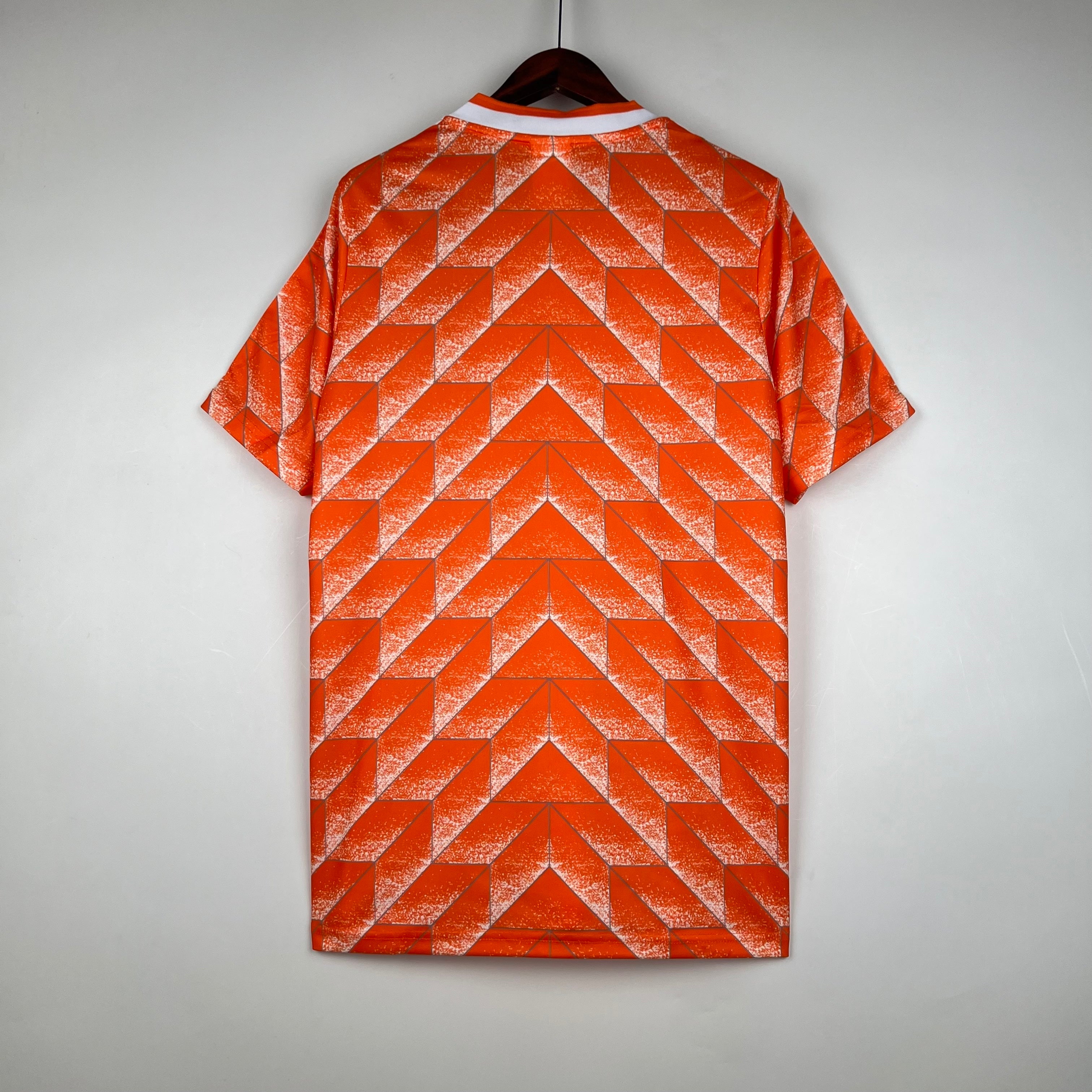 1980s Netherlands Retro Football Shirt | Orange White Home