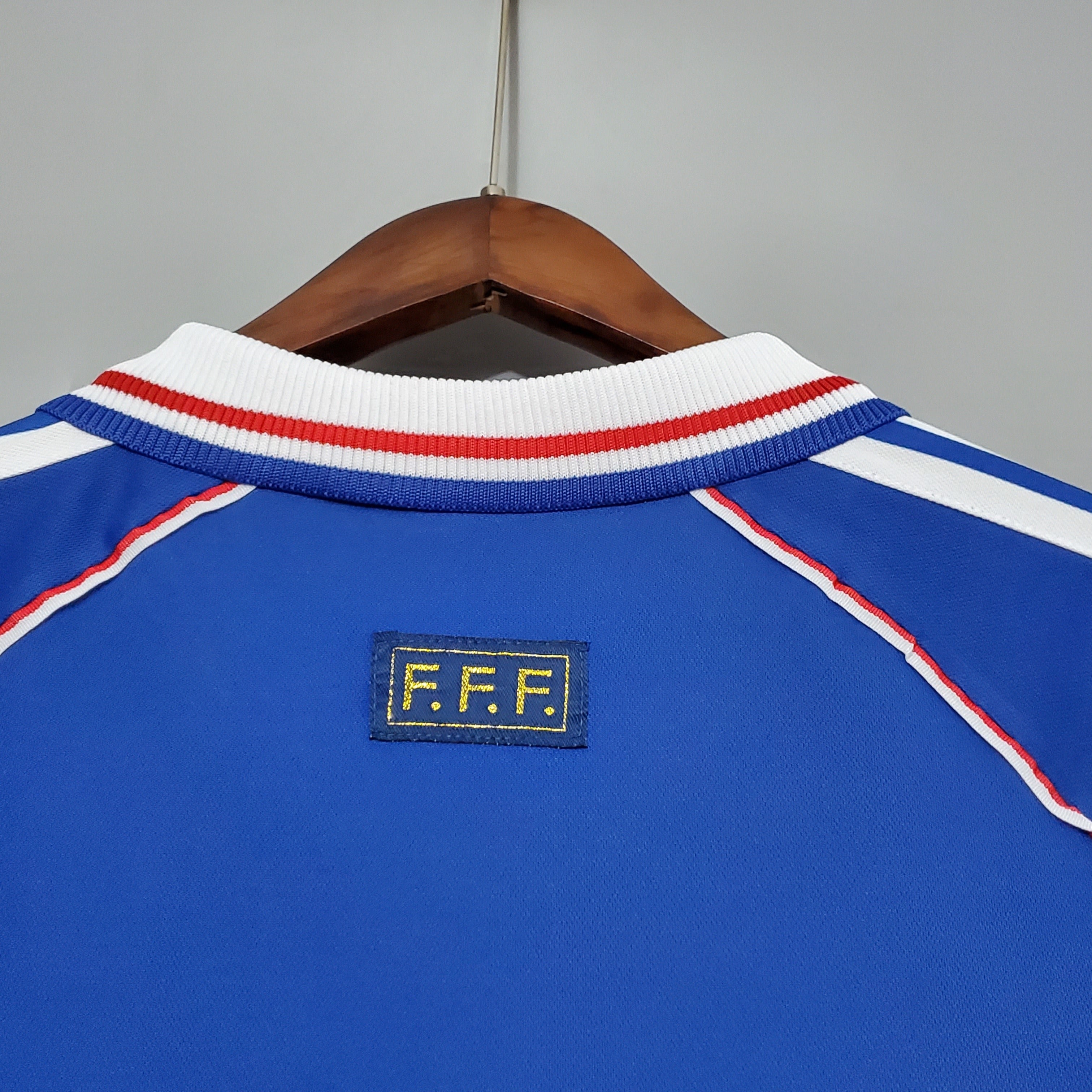 1990s France Retro Football Shirt | Blue White Home