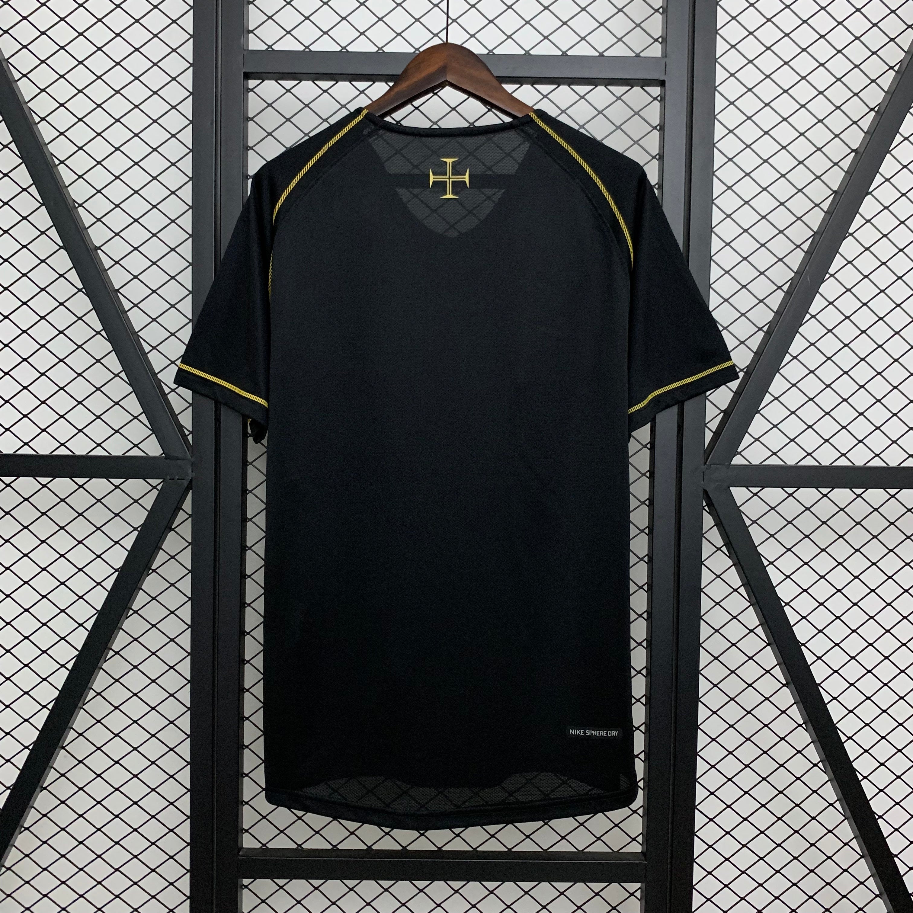 2000s Portugal Retro Football Shirt | Black Yellow Home