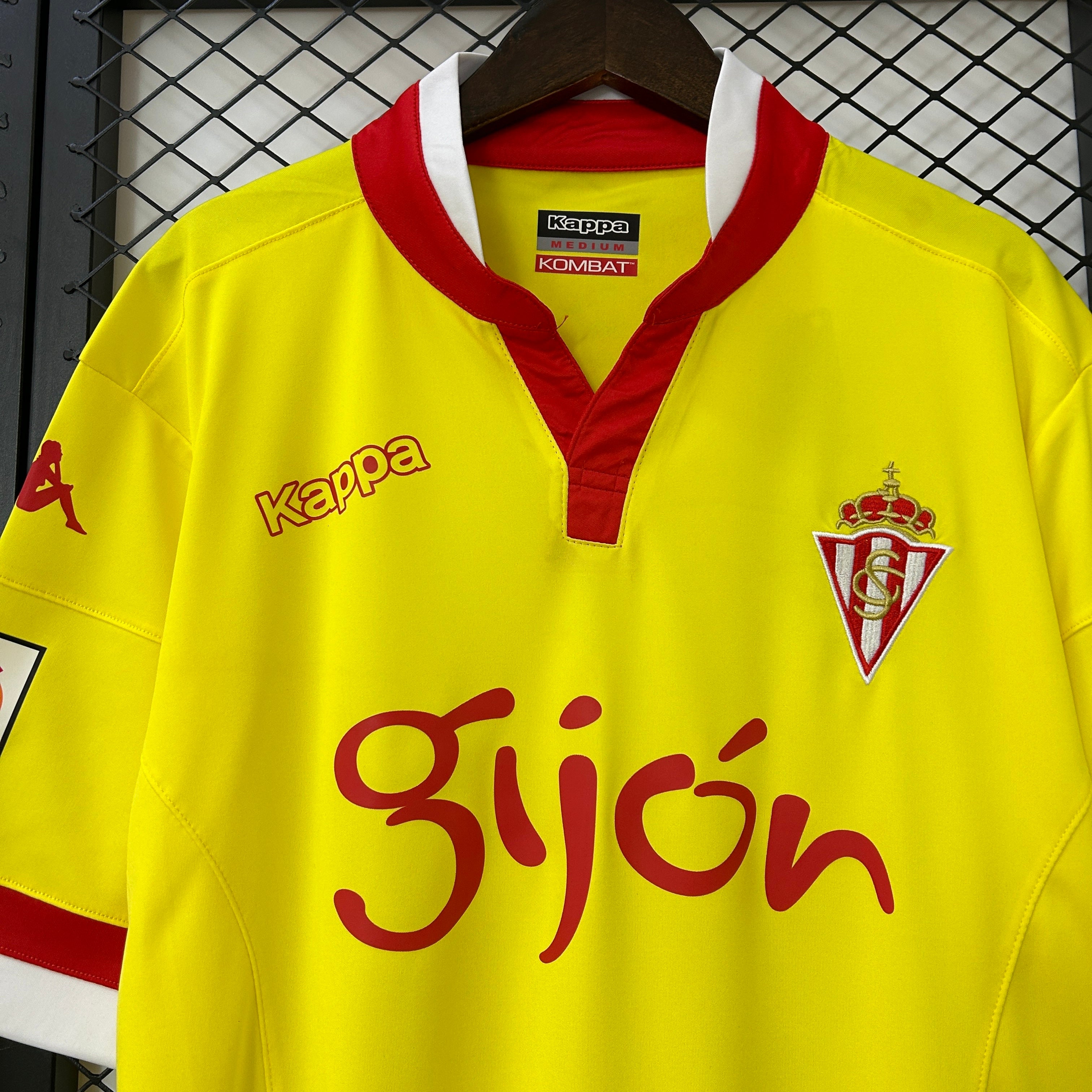 1990s Sporting Gijon Retro Football Shirt | Yellow Red Home
