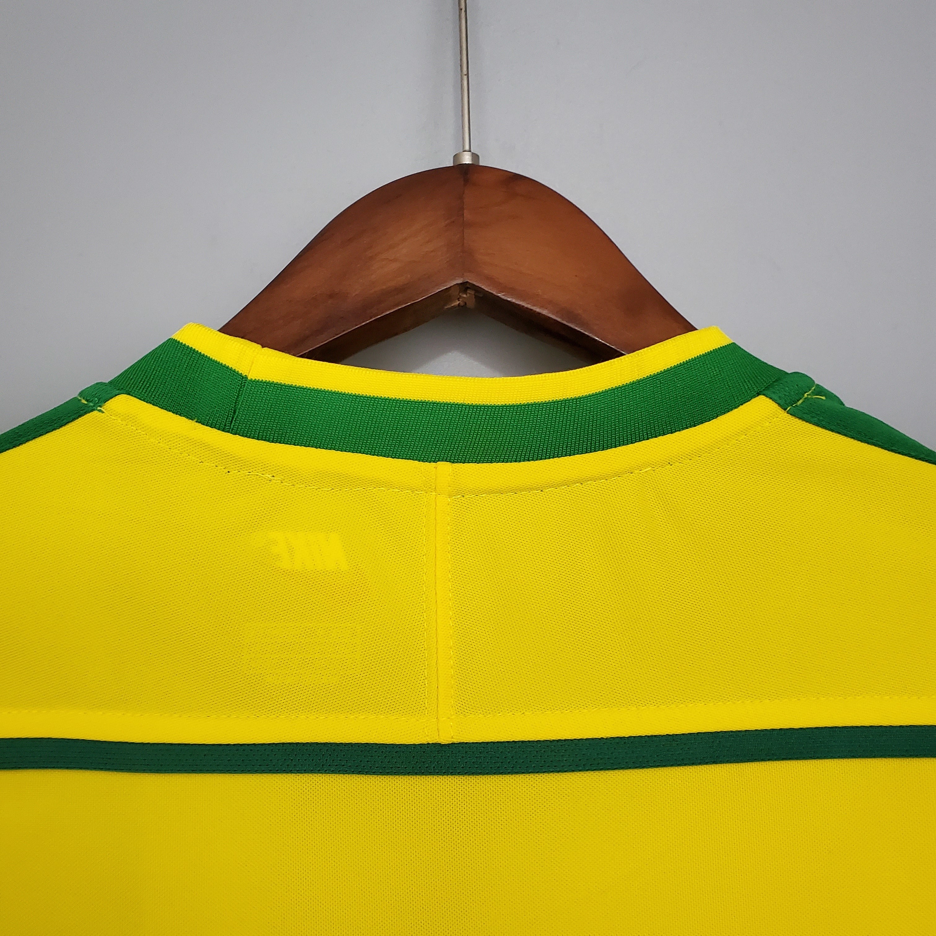 1990s Brazil Retro Football Shirt | Yellow Green Home