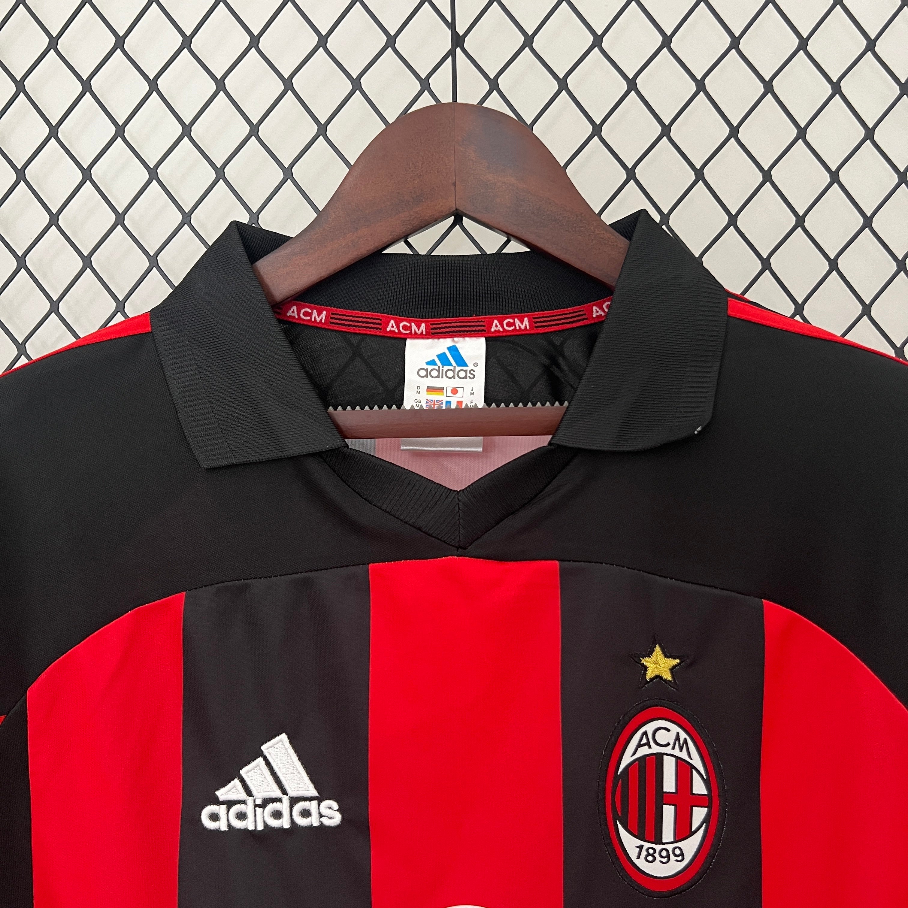1990s AC Milan Retro Football Shirt | Red Black Home