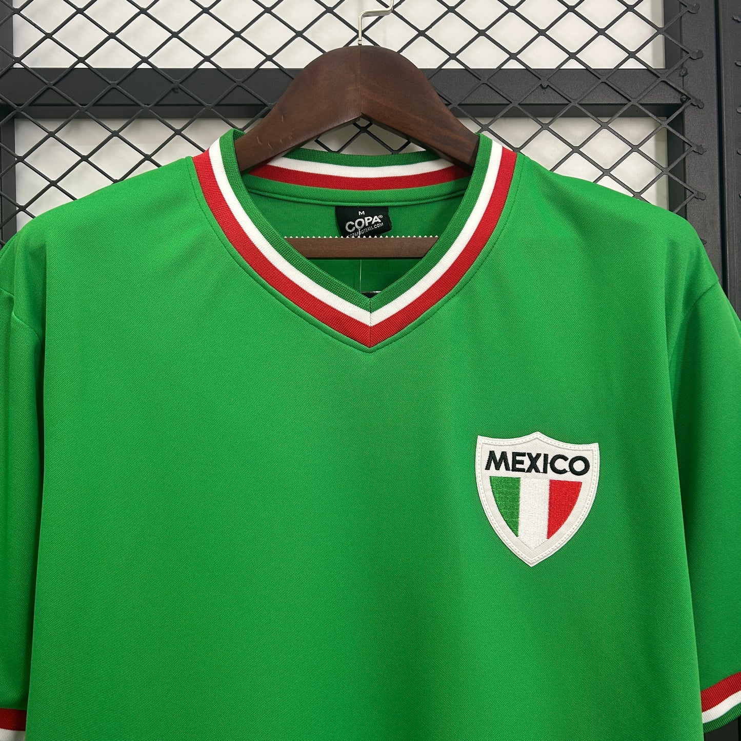 1980s Mexico Retro Football Shirt | Green White Home