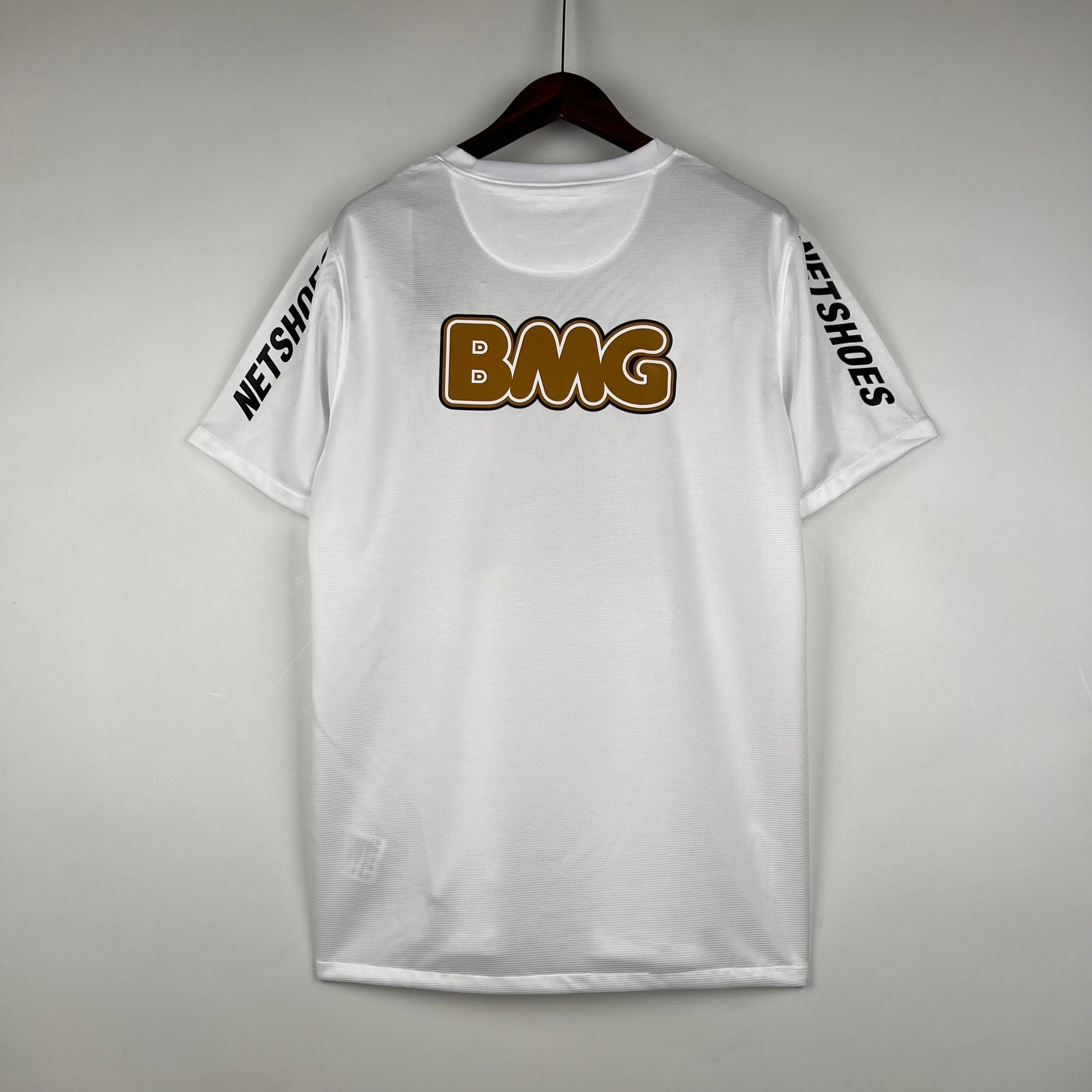 2010s Santos Retro Football Shirt | White Gold Home