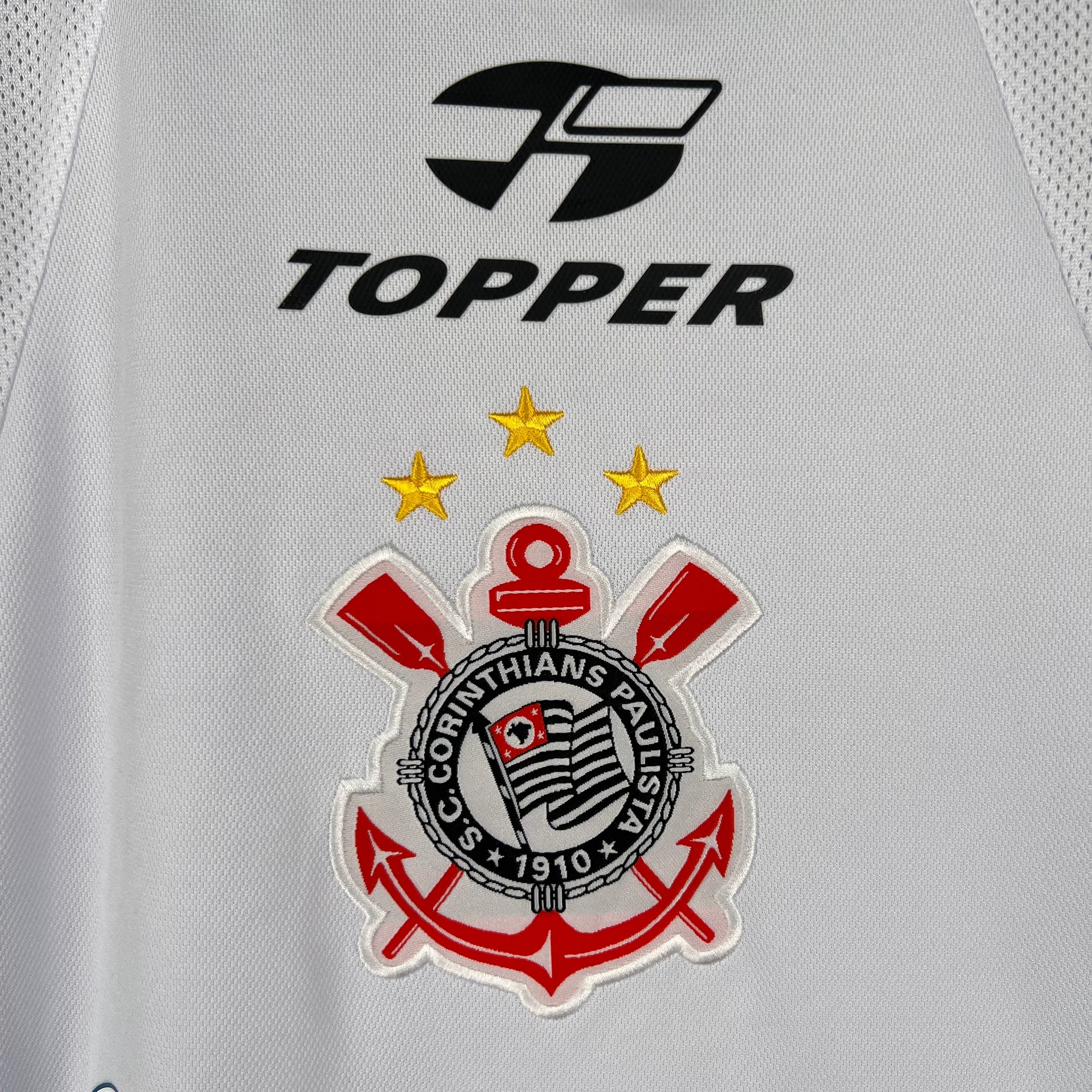 2000s Corinthians Retro Football Shirt | White Black Home