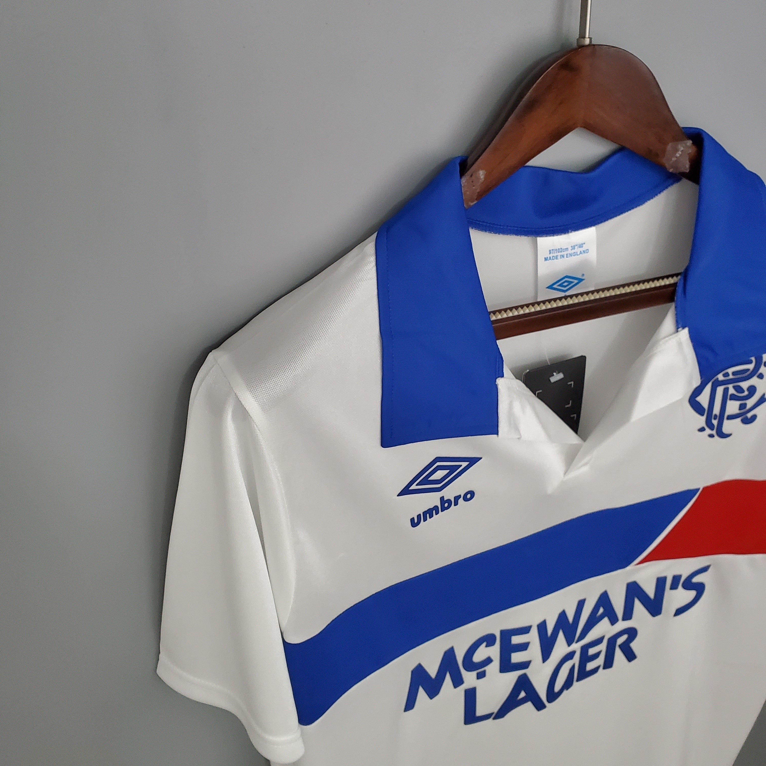 1990s Rangers Retro Football Shirt | White Blue Home