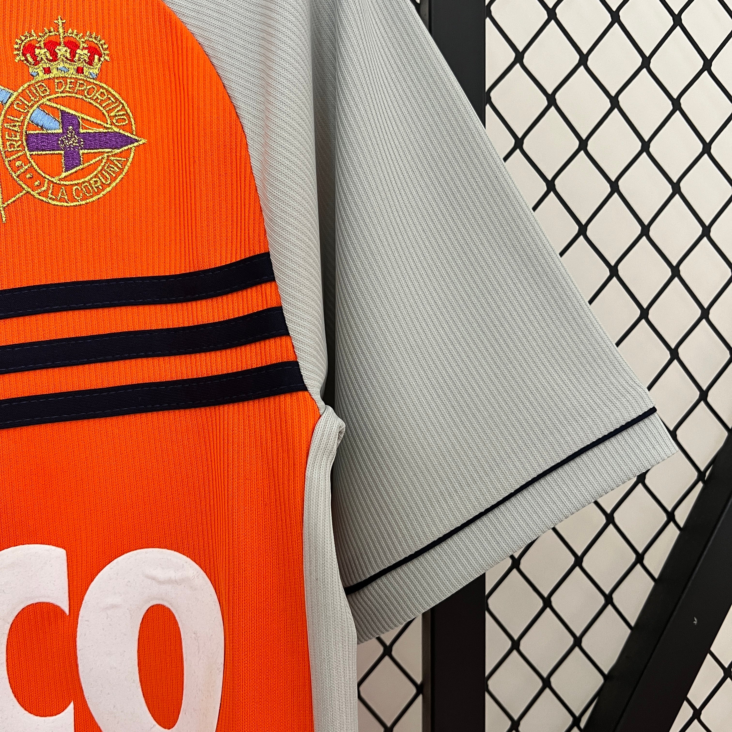1990s Deportivo La Coruna Retro Football Shirt | Orange Grey Away