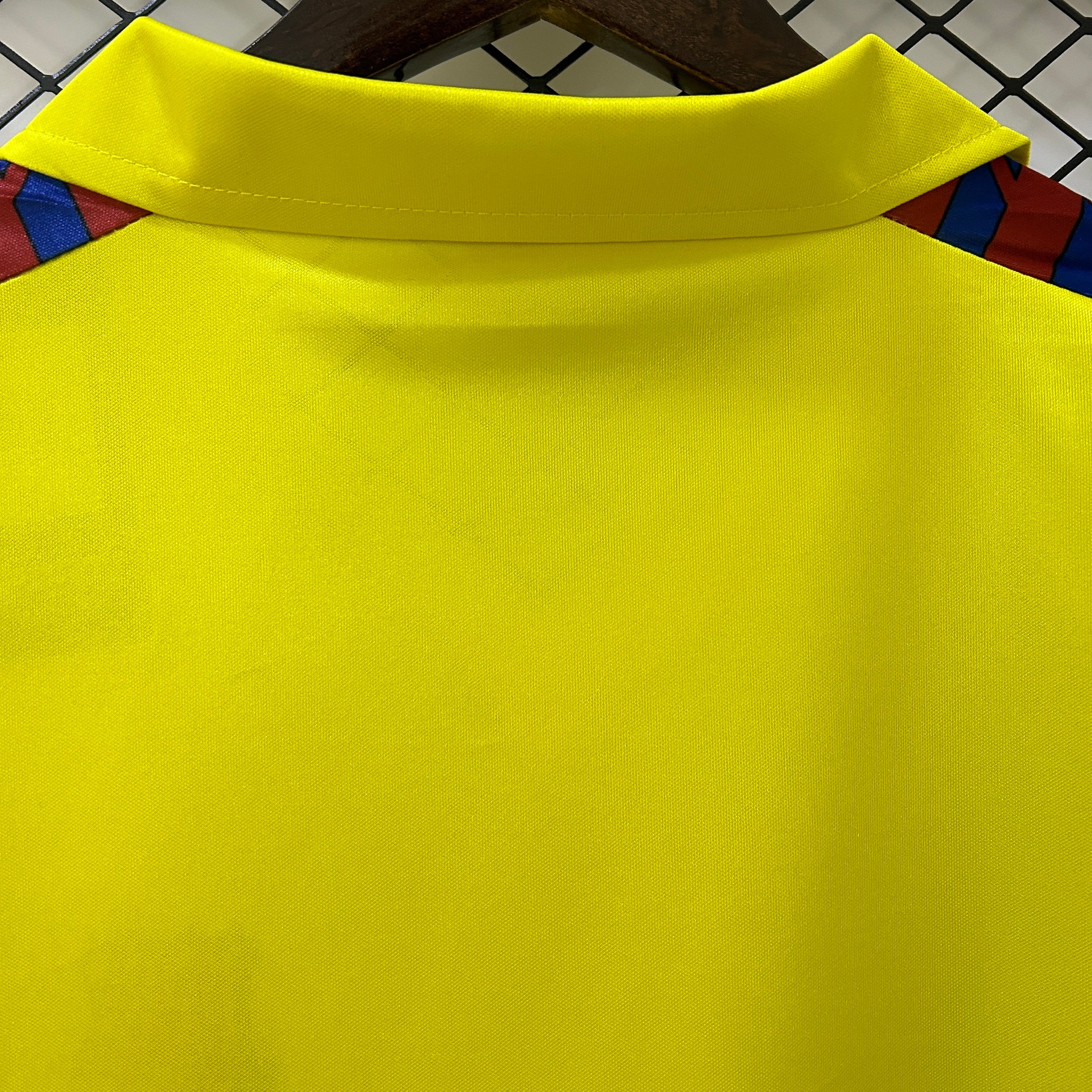 1990s Barcelona Retro Football Shirt | Yellow Blue Third