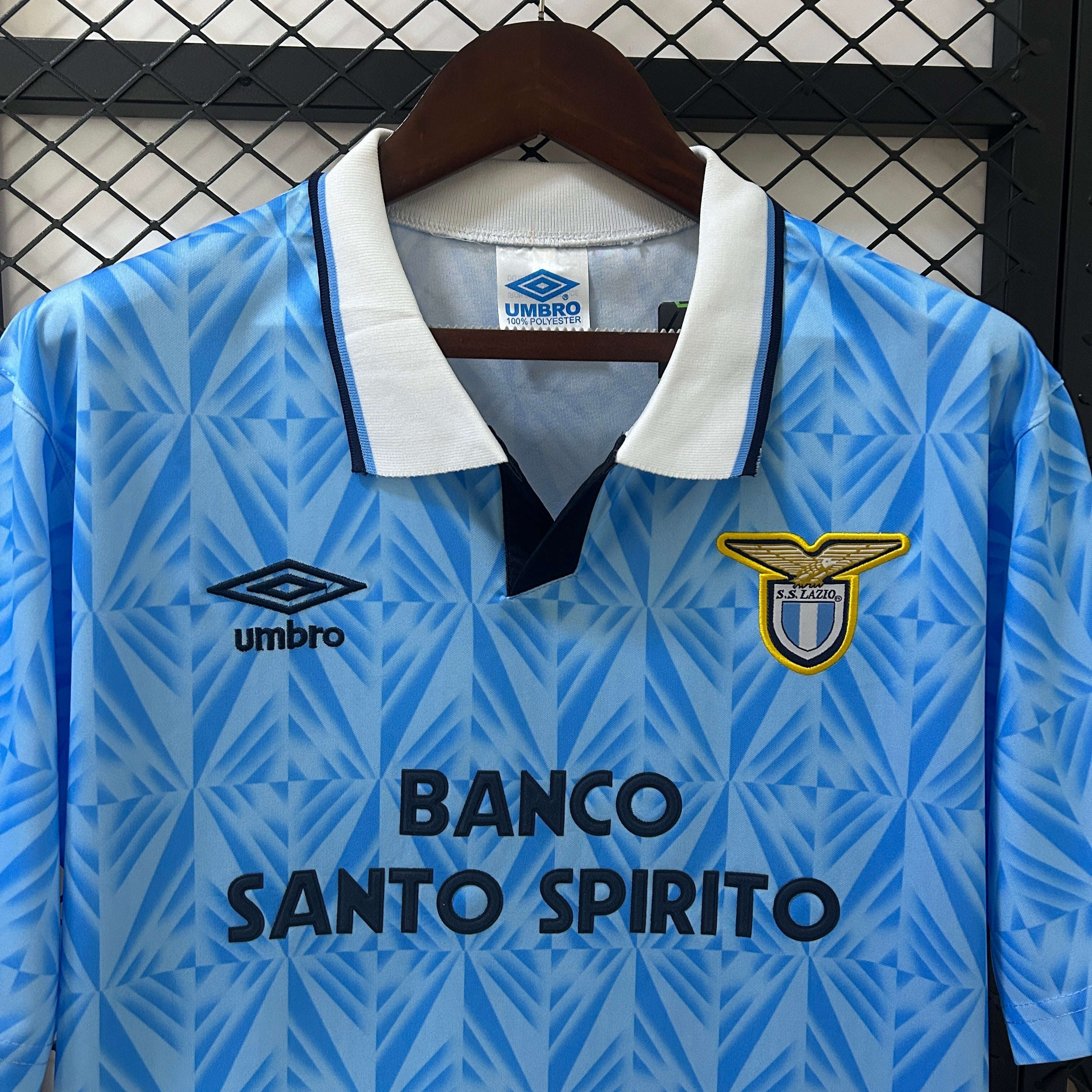 1990s Lazio Retro Football Shirt | Sky Blue White Home
