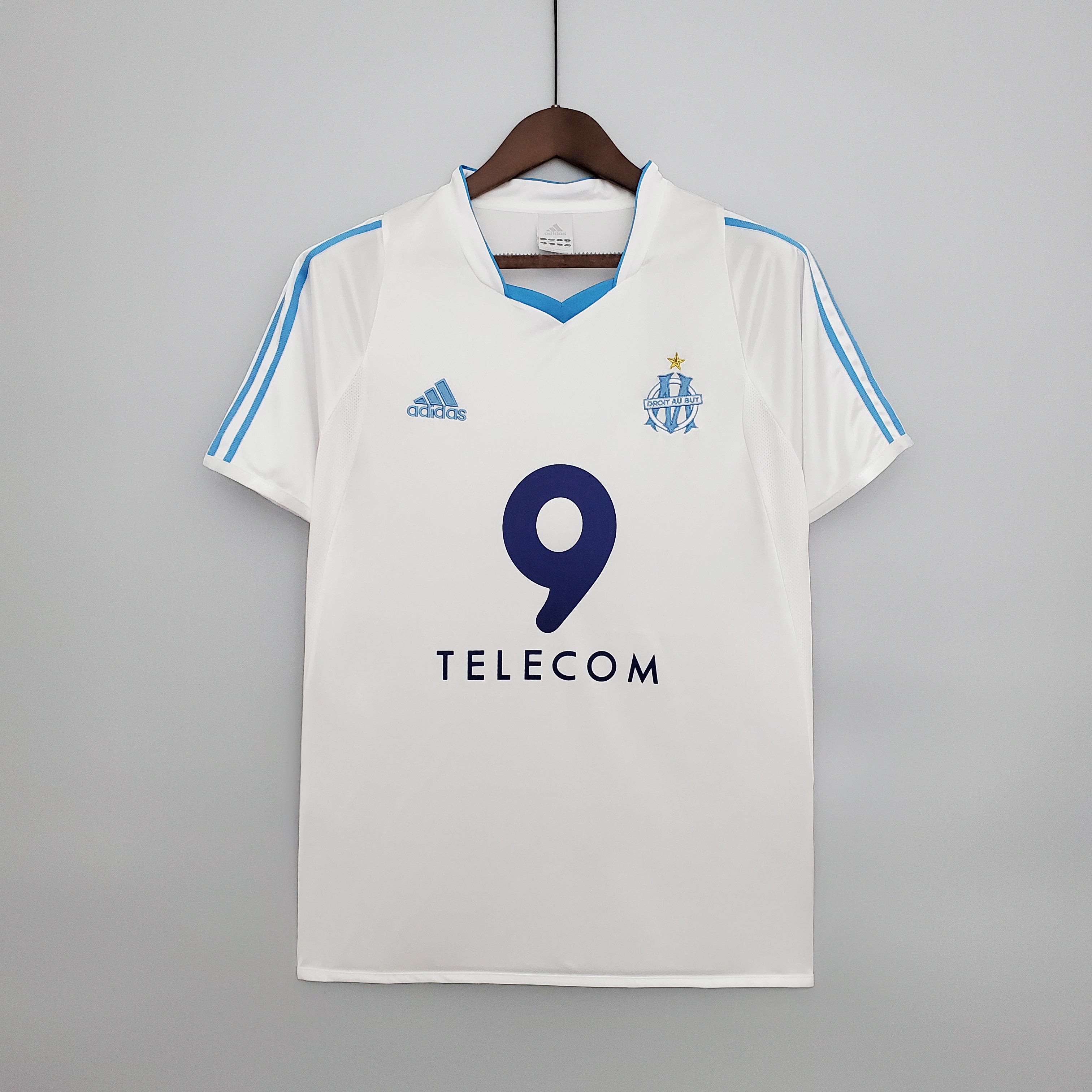 1990s Marseille Retro Football Shirt | White Sky Blue Home