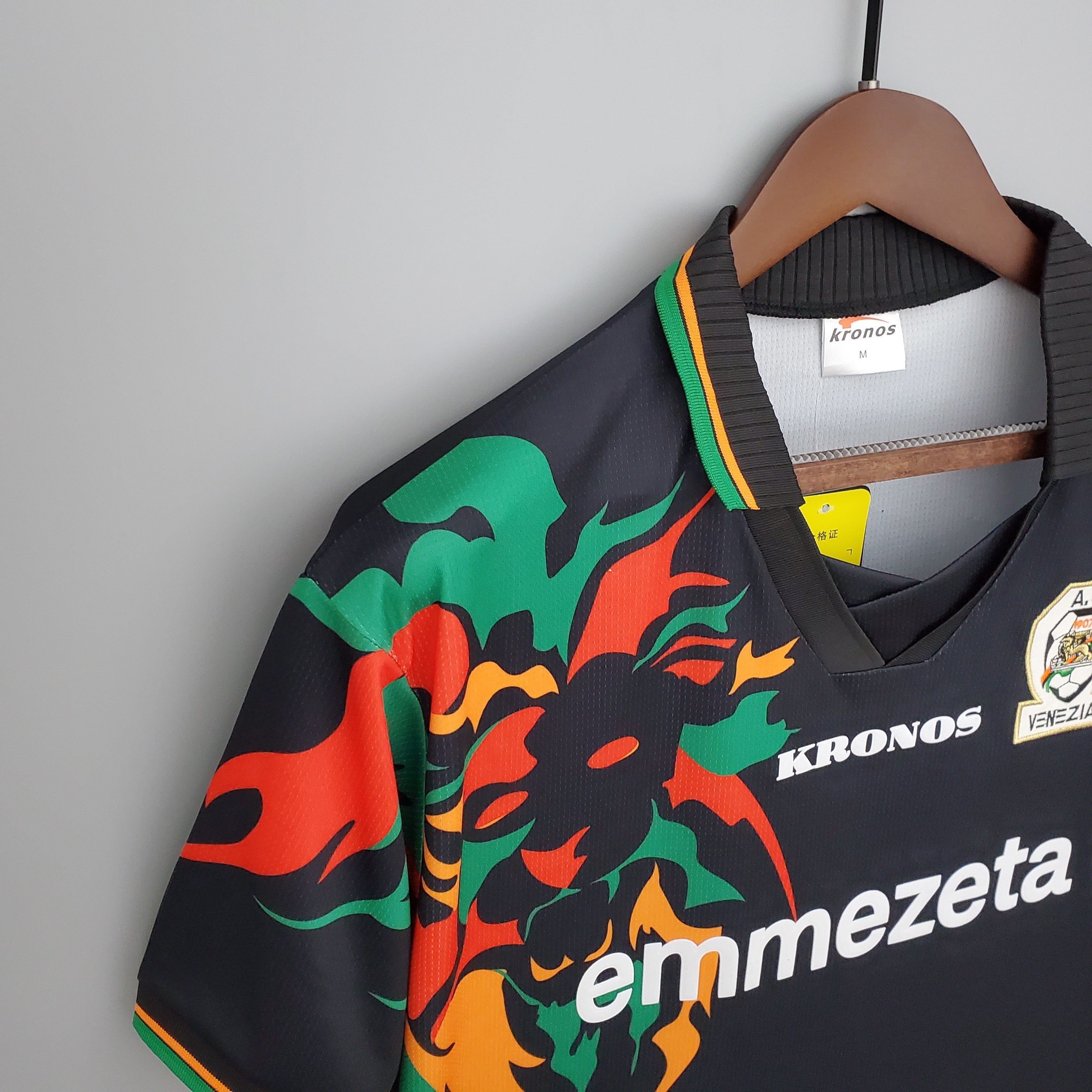 1990s Pezia Retro Football Shirt | Black Multicolor Home