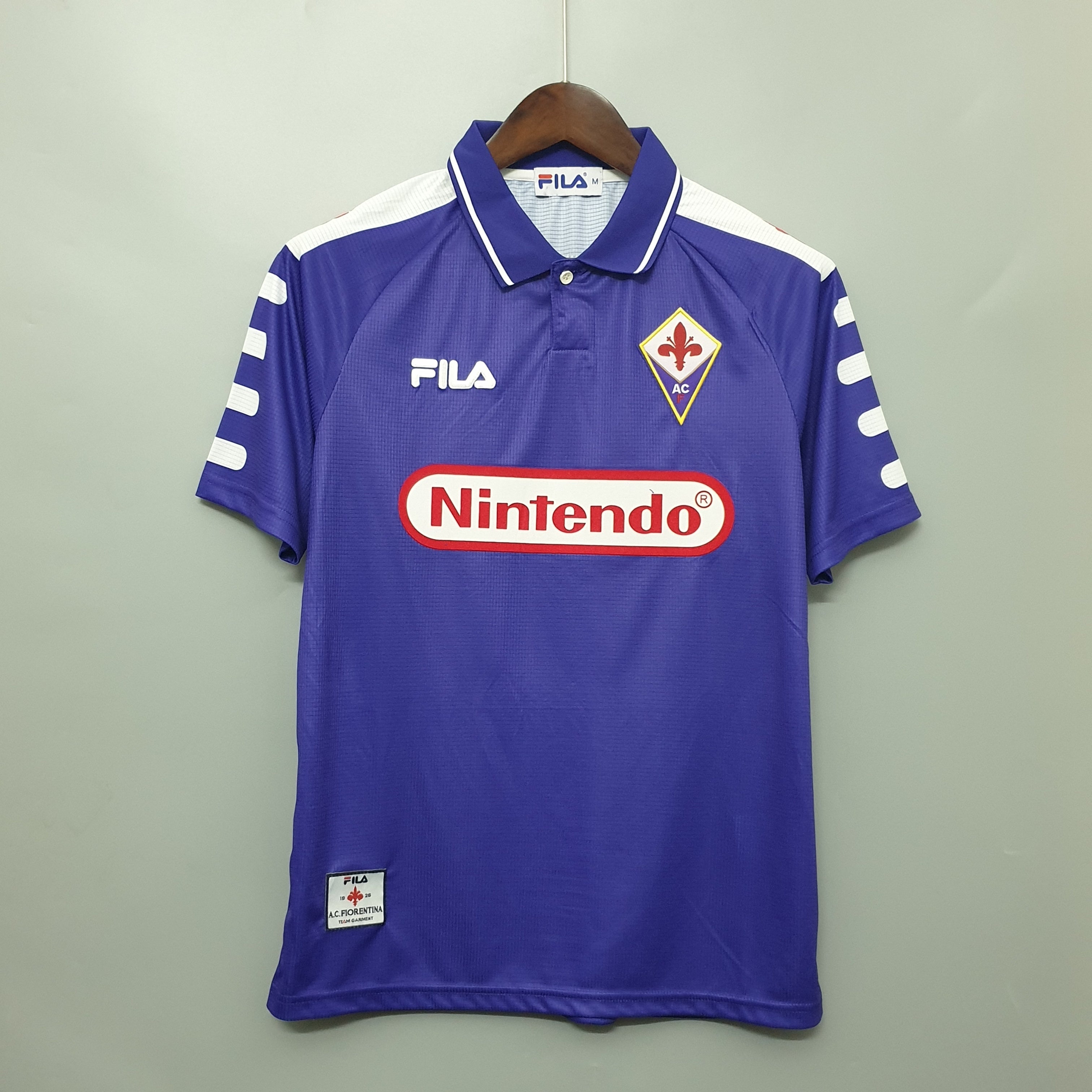 90s Fiorentina Retro Football Shirt | Purple White Home