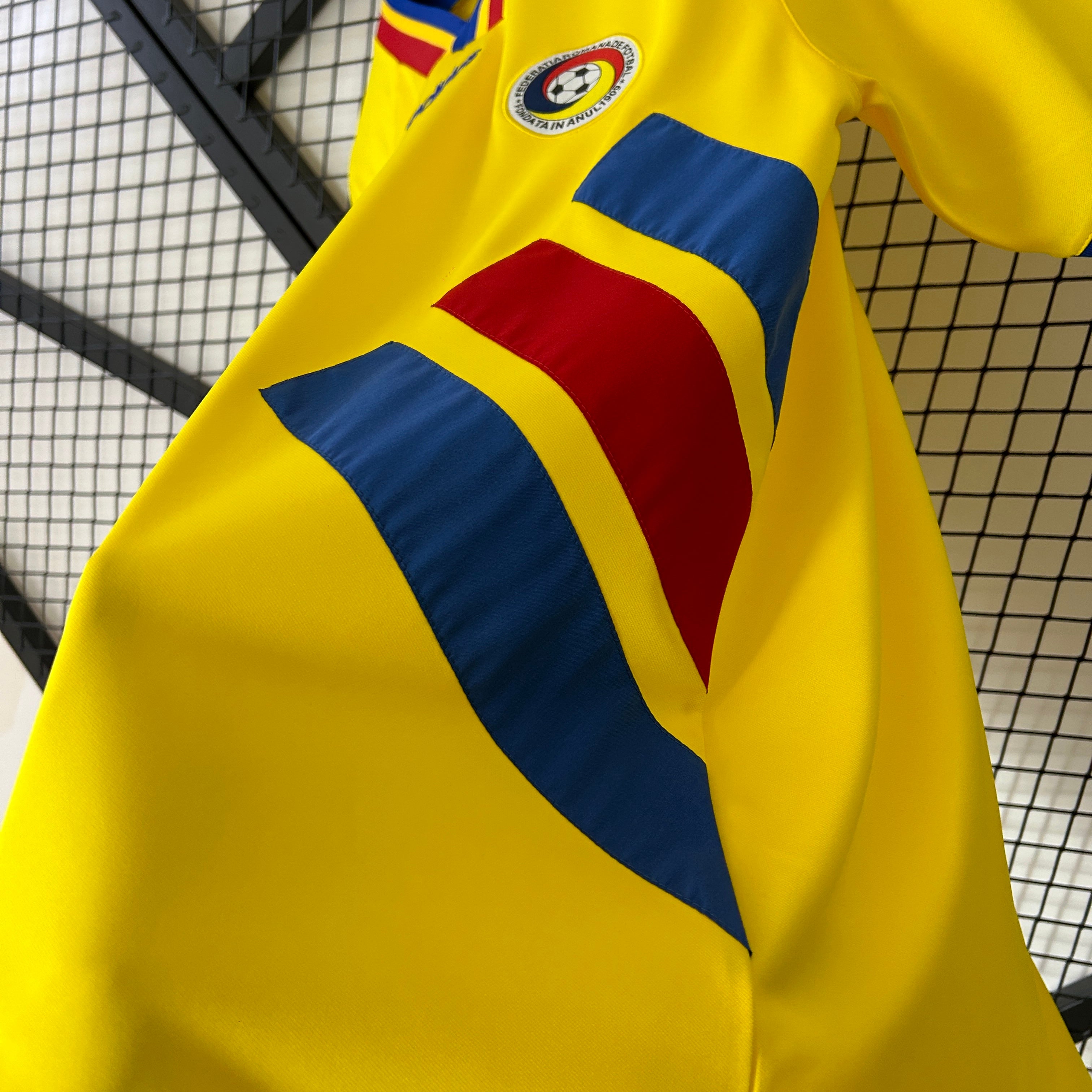 1990s Romania Retro Football Shirt | Yellow Red Home