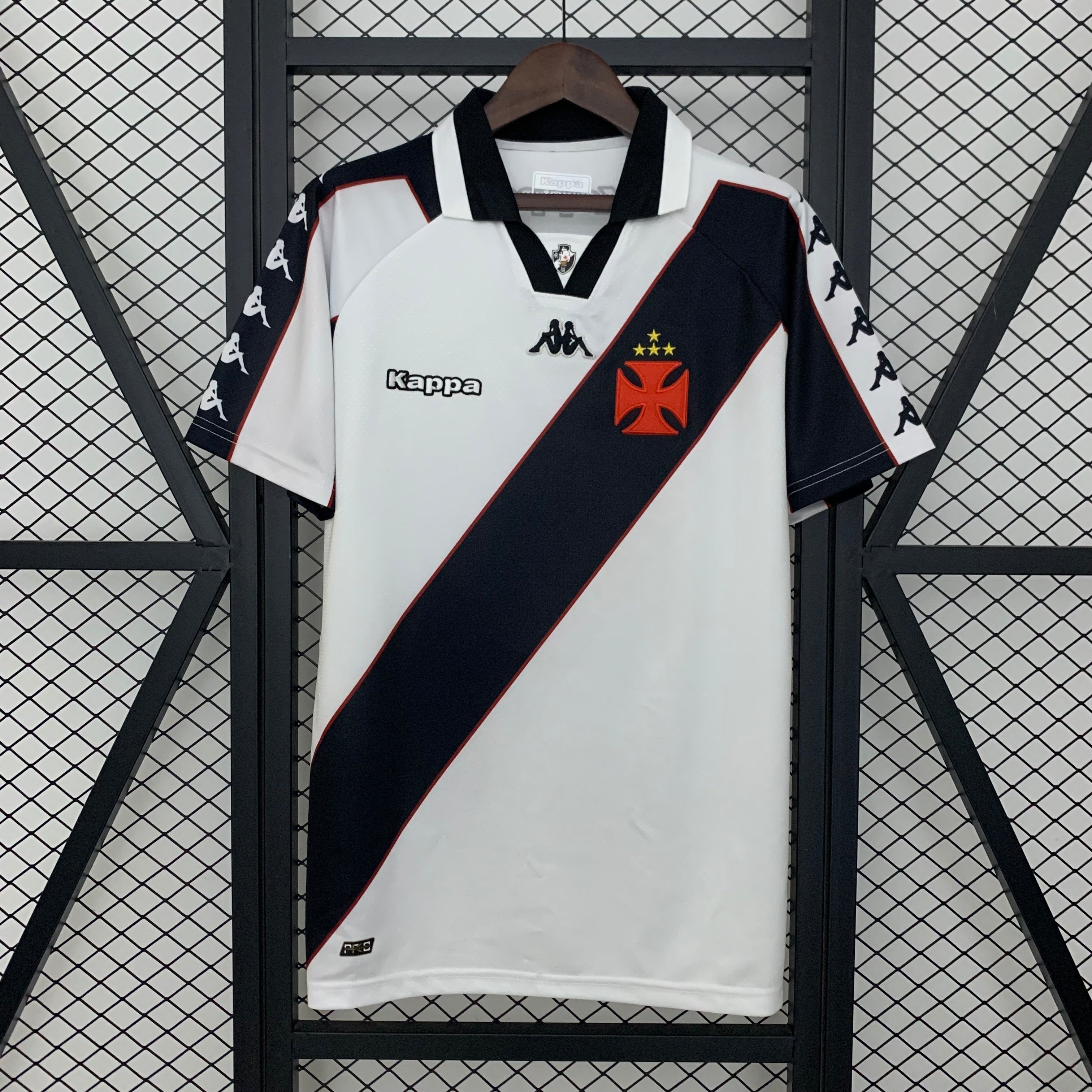 1990s Vasco da Gama Retro Football Shirt | White Black Home