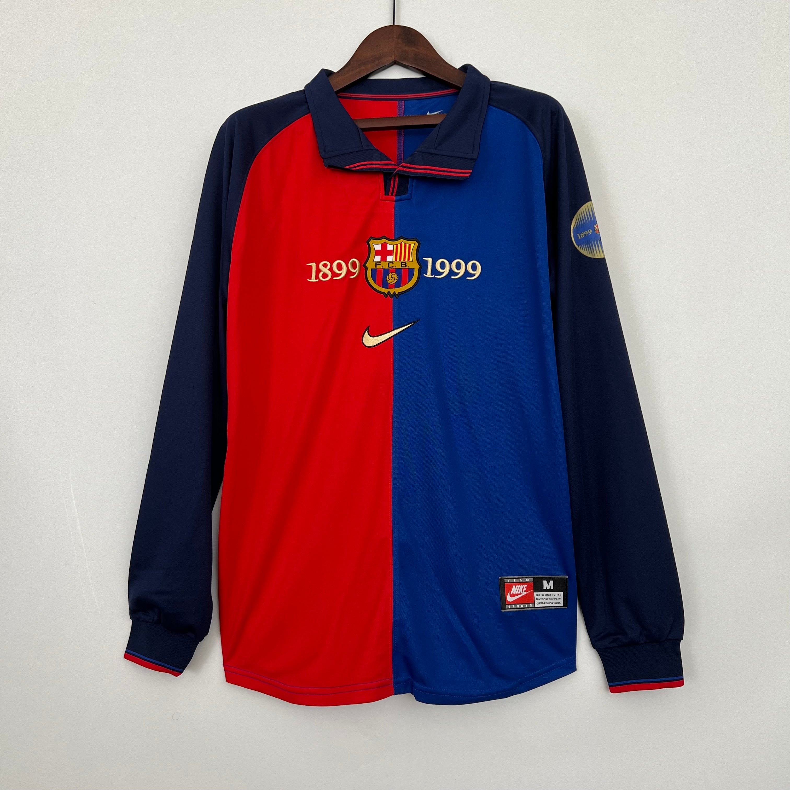 1990s Barcelona Retro Football Shirt | Red Blue Third