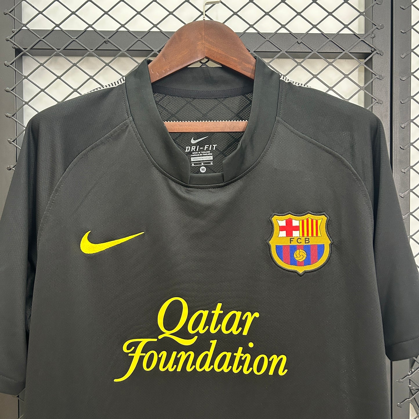 2010s Barcelona Retro Football Shirt | Black Yellow Home