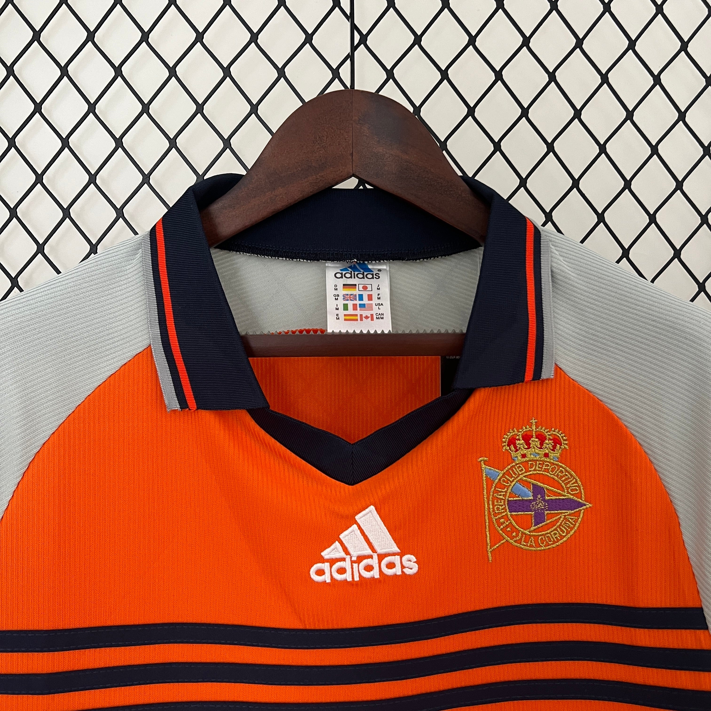 1990s Deportivo La Coruna Retro Football Shirt | Orange Grey Away