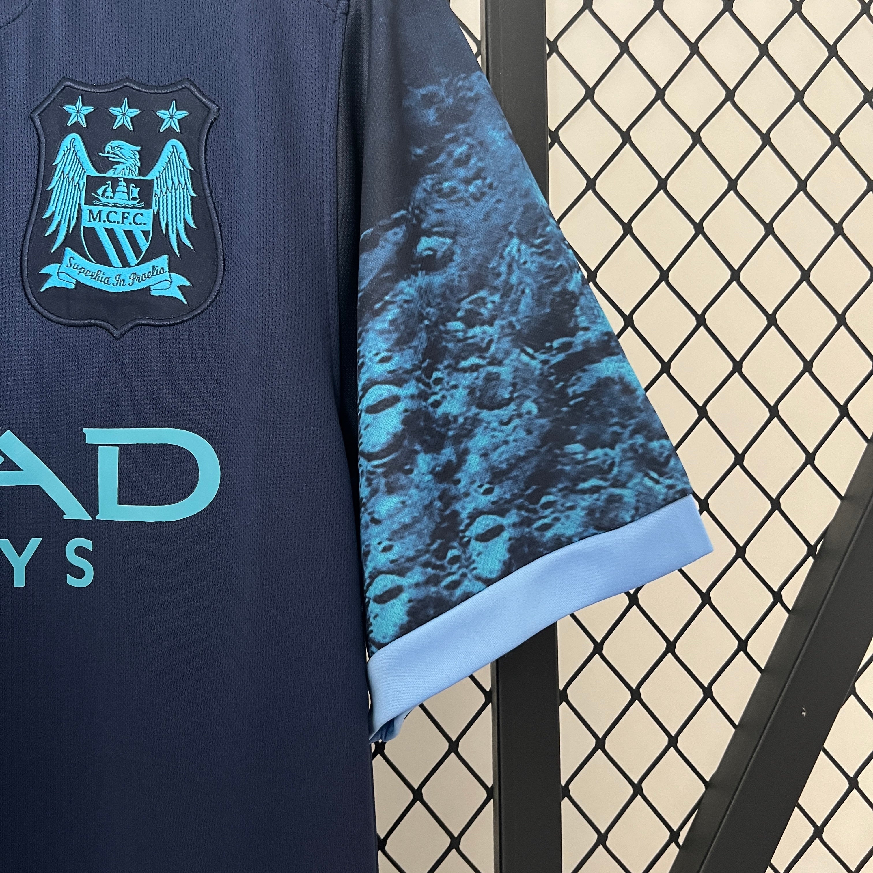 2010s Manchester City Retro Football Shirt | Navy Blue Third