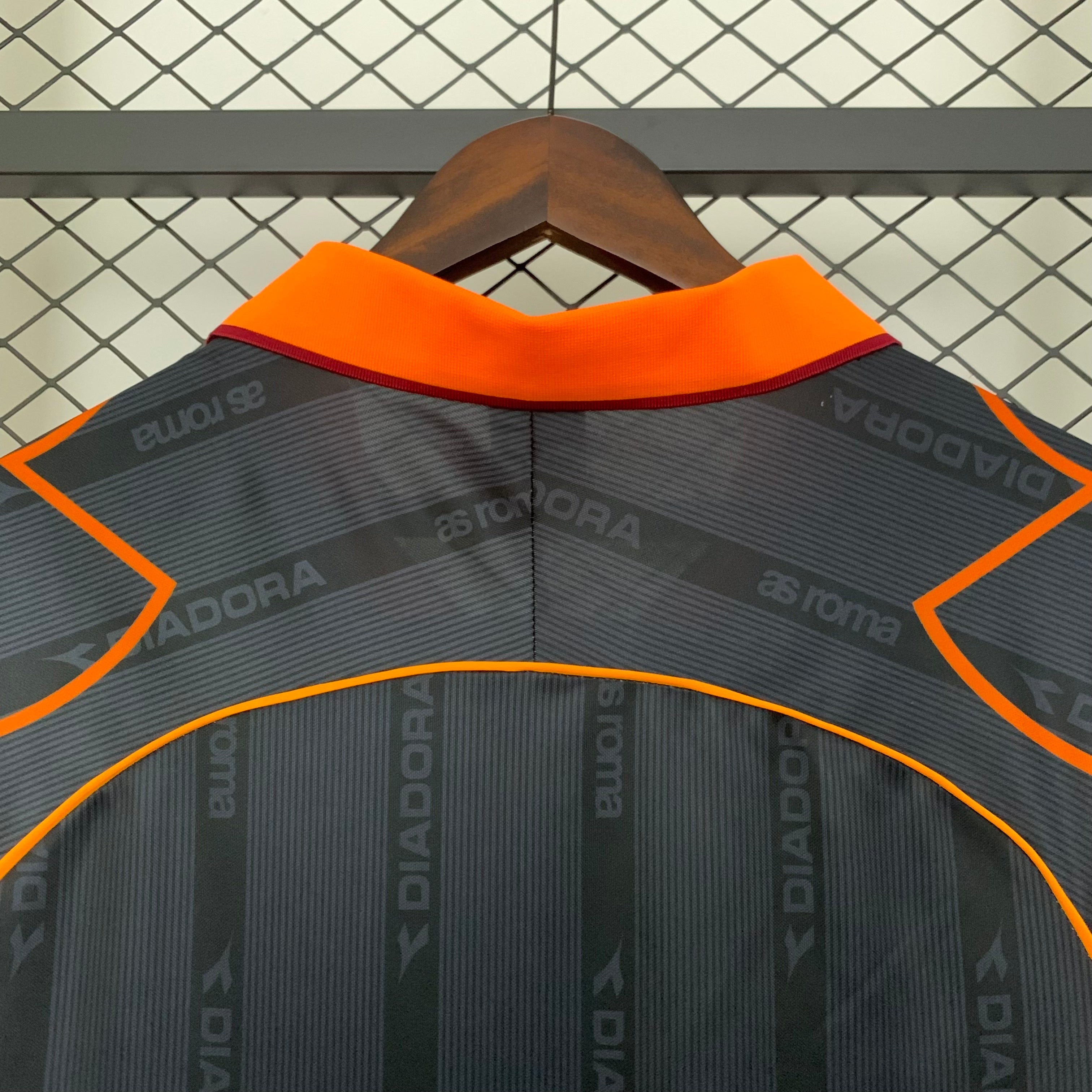 1990s AS Roma Retro Football Shirt | Black Orange Home