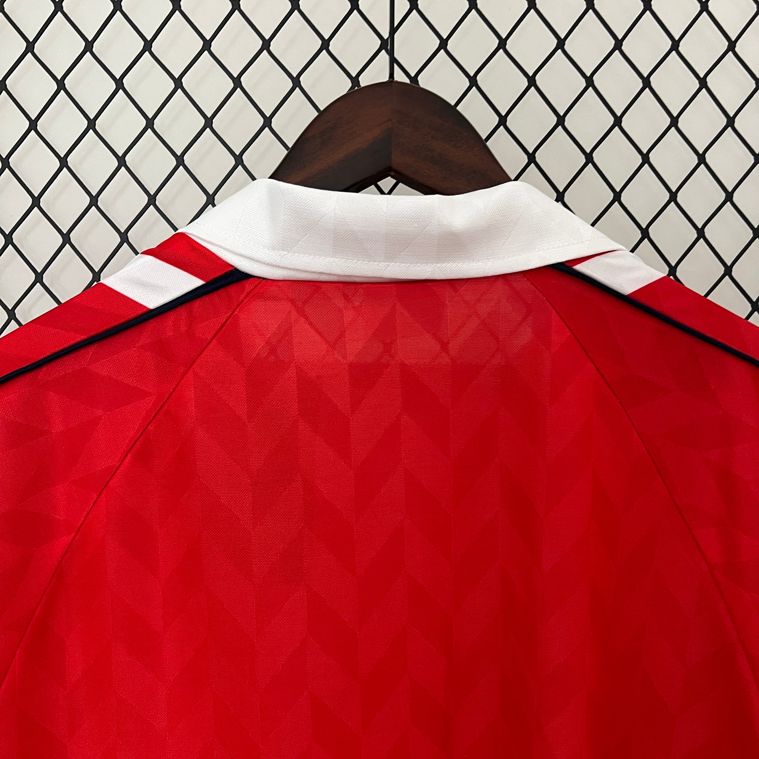 1990s Denmark Retro Football Shirt | Red White Home