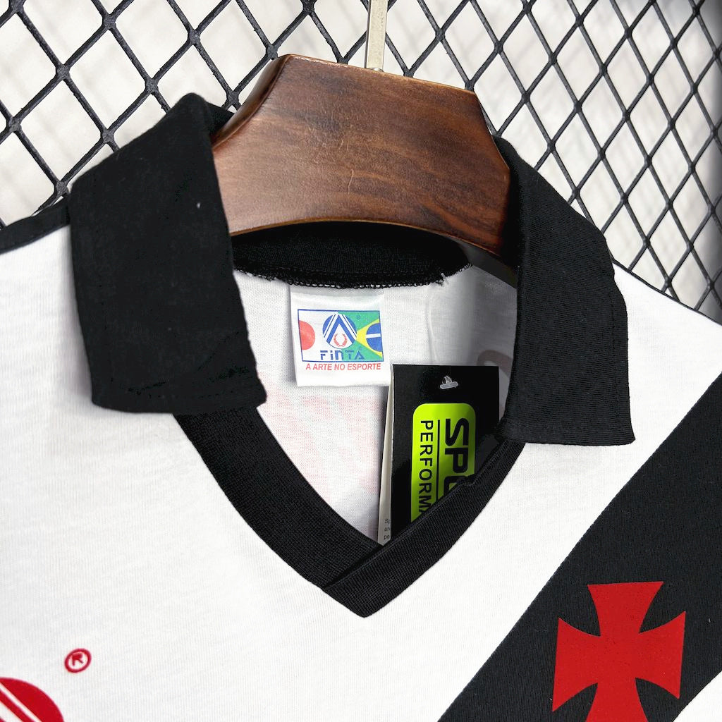 1980s Vasco Da Gama Retro Football Shirt | White Black Home