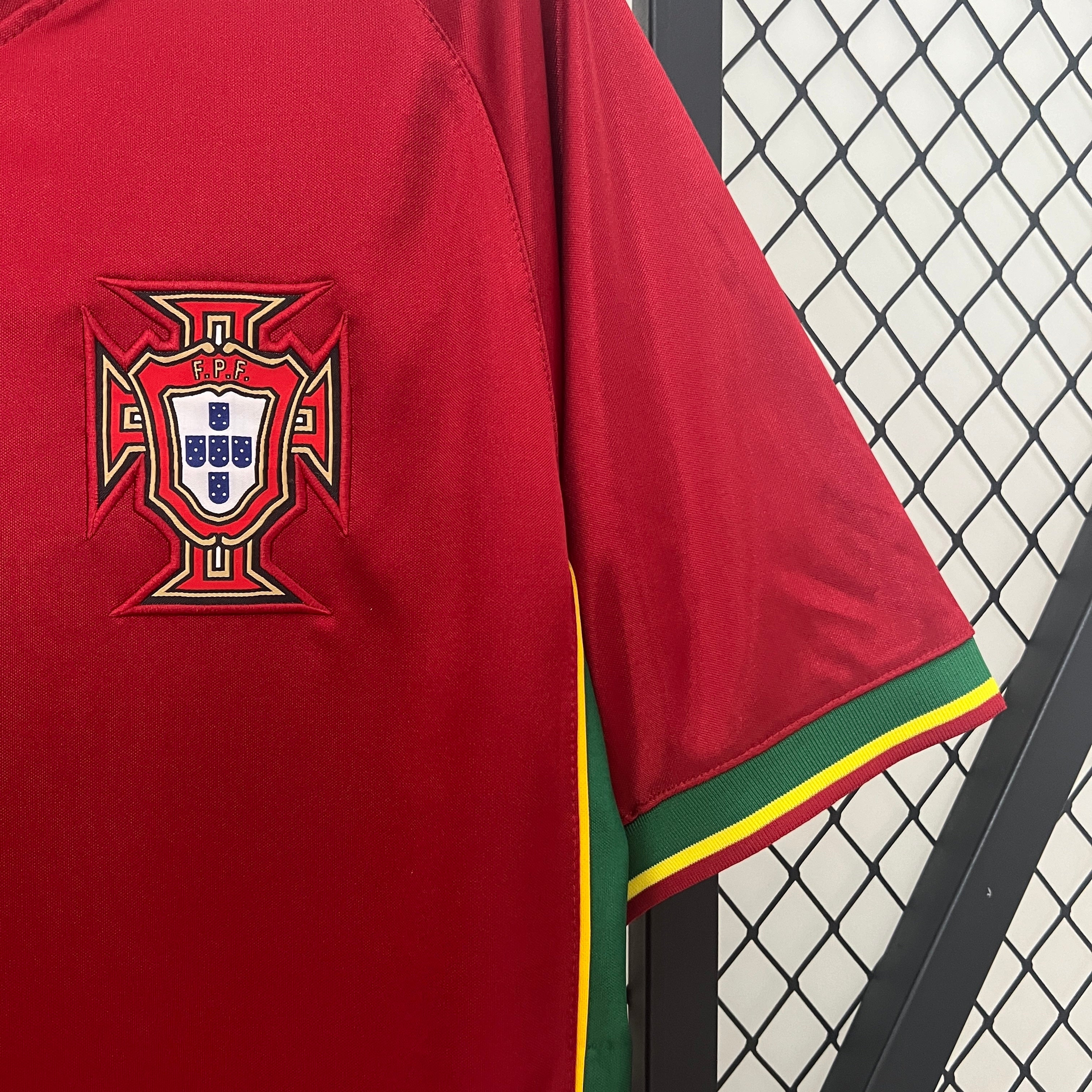 2000s Portugal Retro Football Shirt | Red Yellow Home