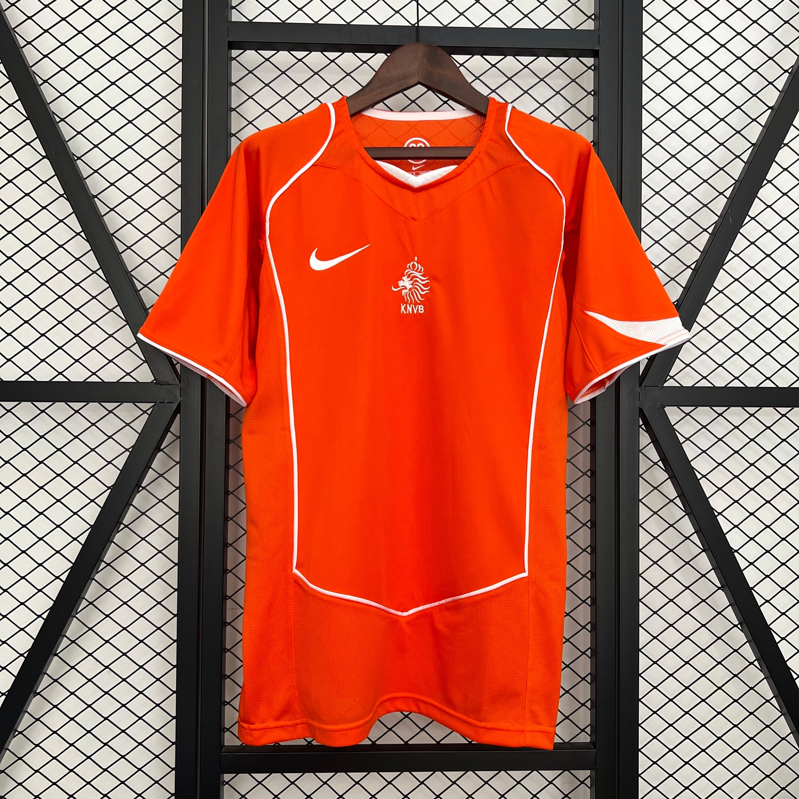 2000s Netherlands Retro Football Shirt | Orange White Home