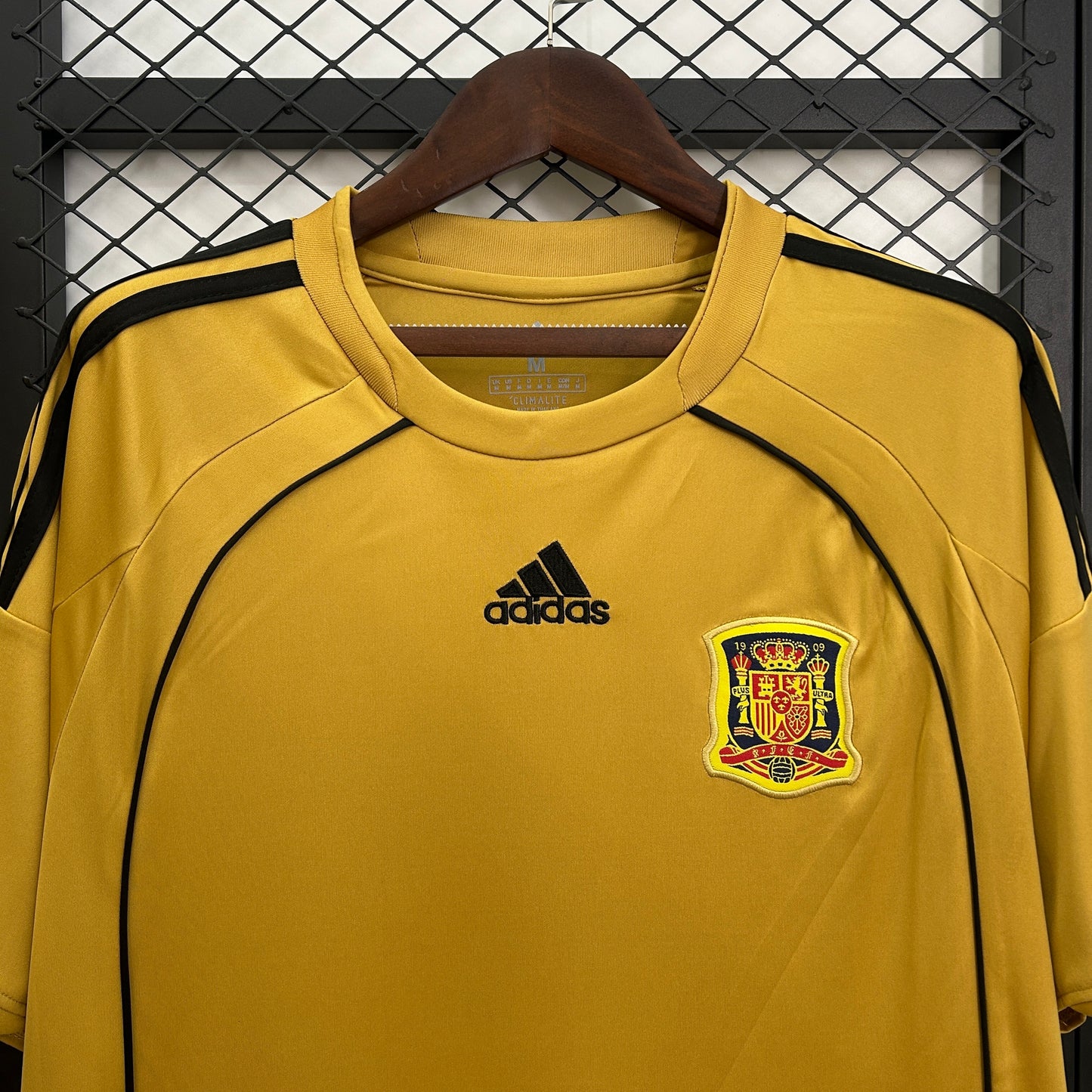 2000s Spain Retro Football Shirt | Yellow Black Home