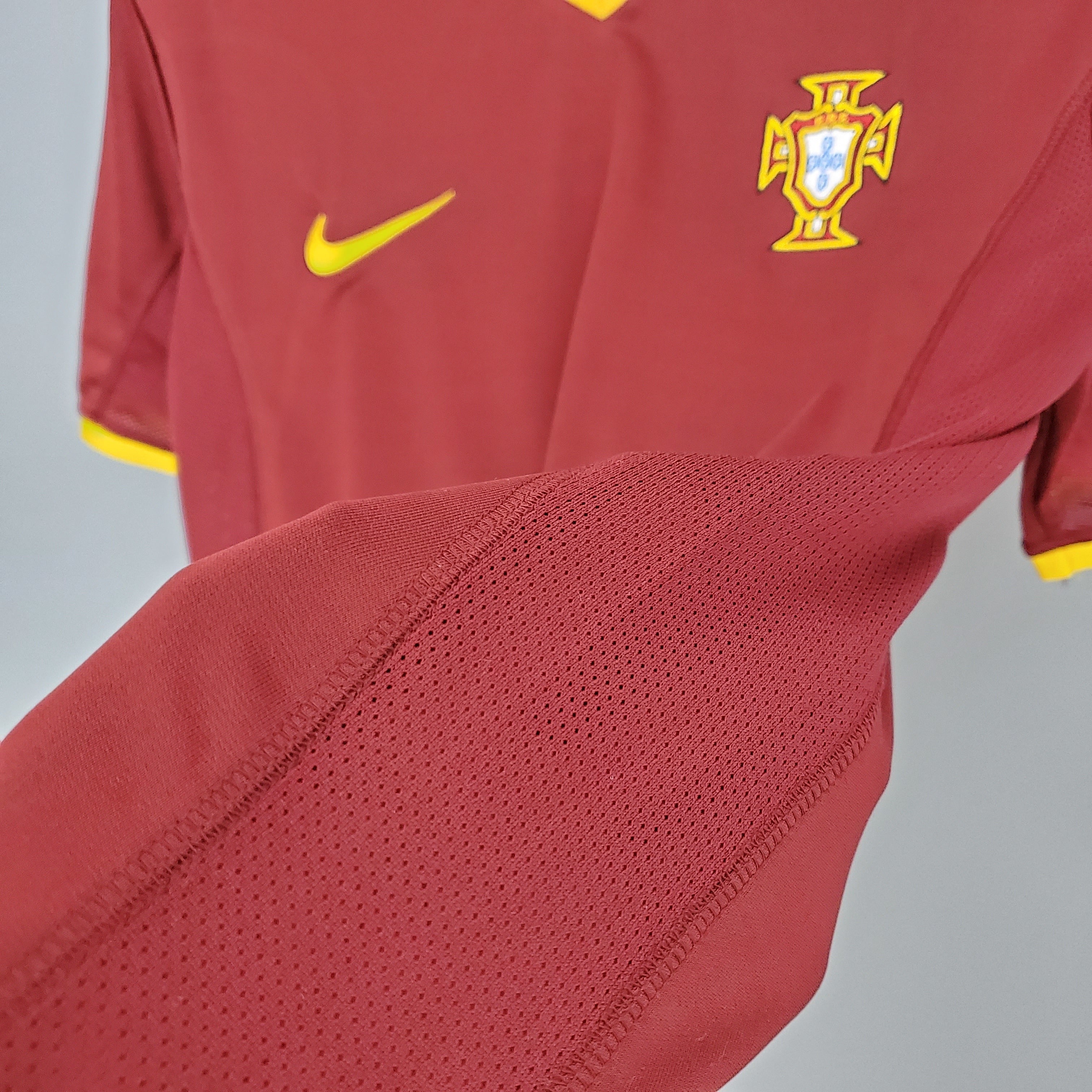 1990s Portugal Retro Football Shirt | Red Yellow Home