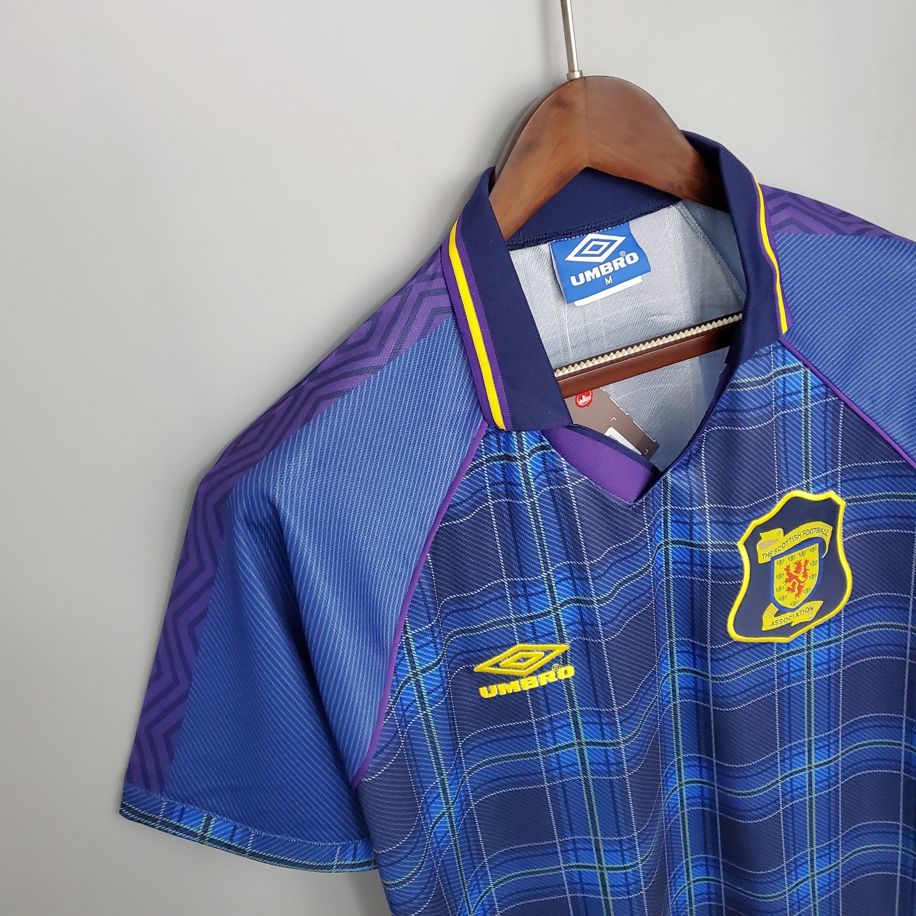 1990s Scotland Retro Football Shirt | Blue Yellow Home