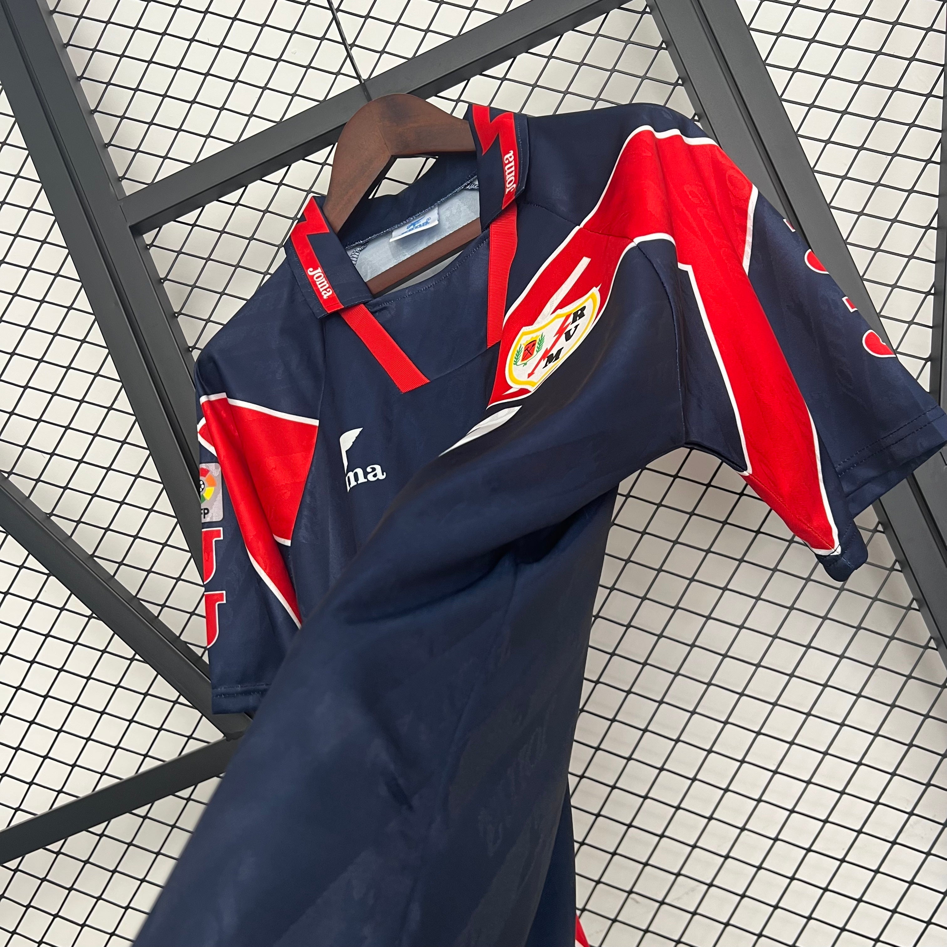 1990s Rayo Vallecano Retro Football Shirt | Navy Red Home