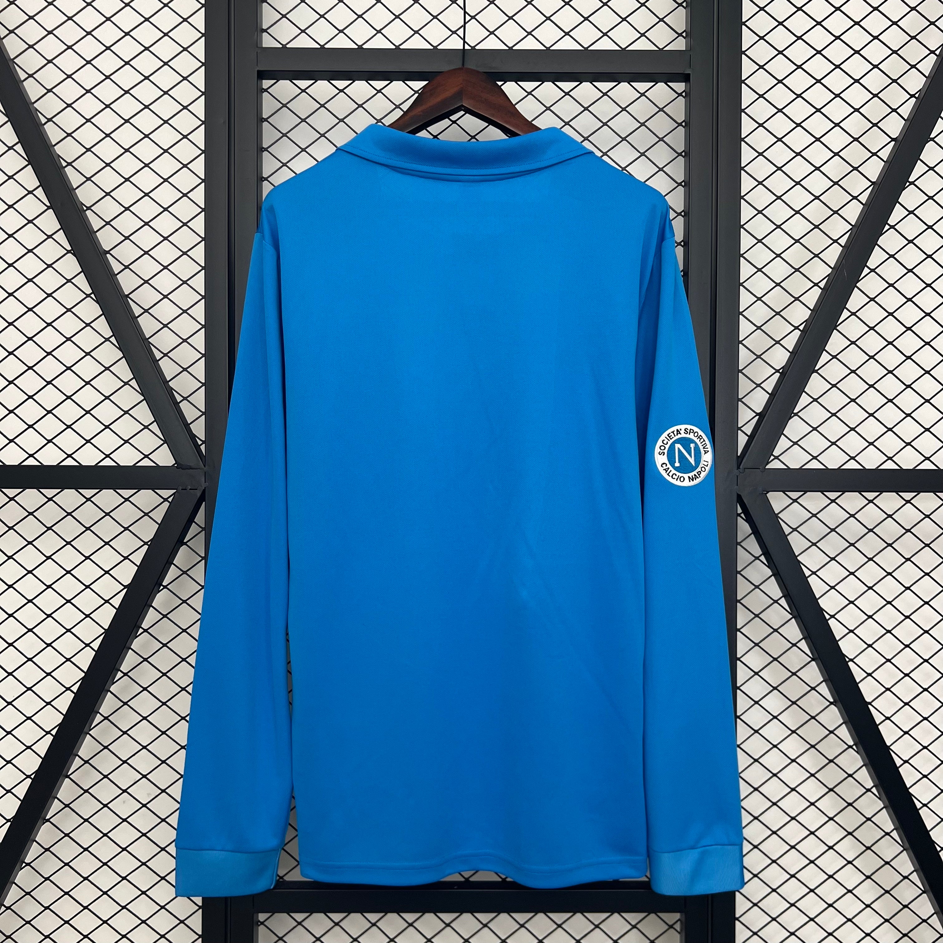 1980s Napoli Retro Football Shirt | Blue White Home