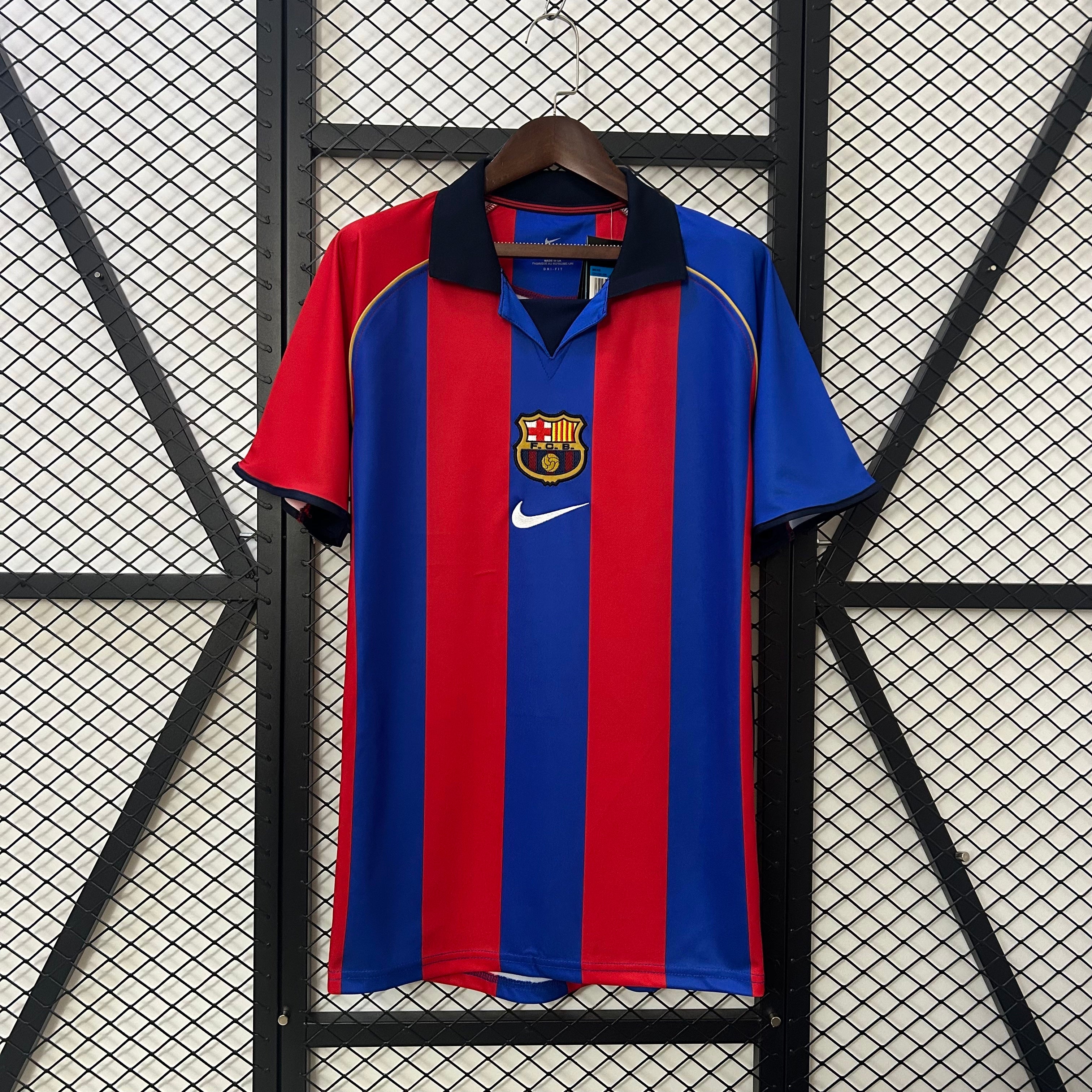 1990s Barcelona Retro Football Shirt | Red Blue Home