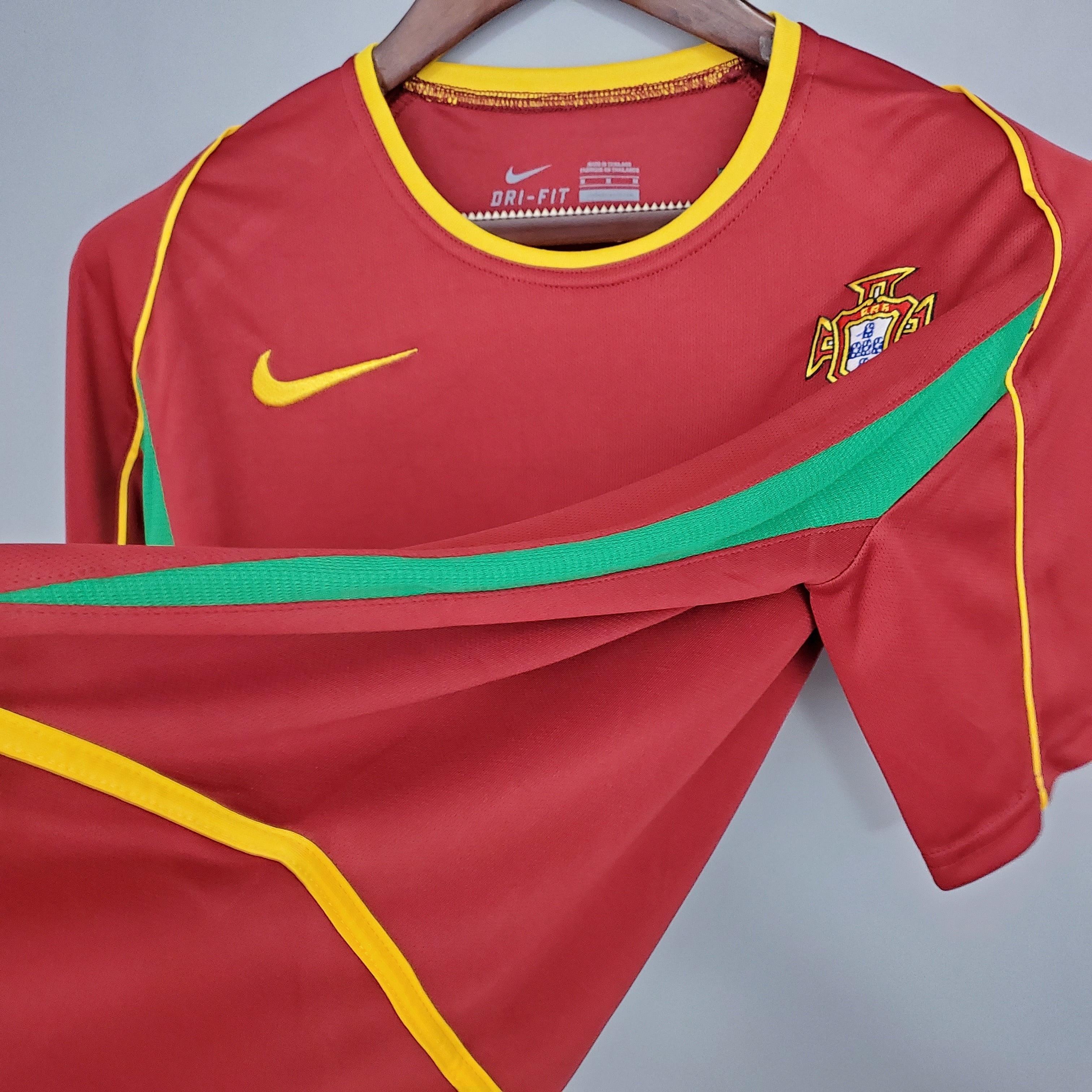 2000s Portugal Retro Football Shirt | Red Green Home