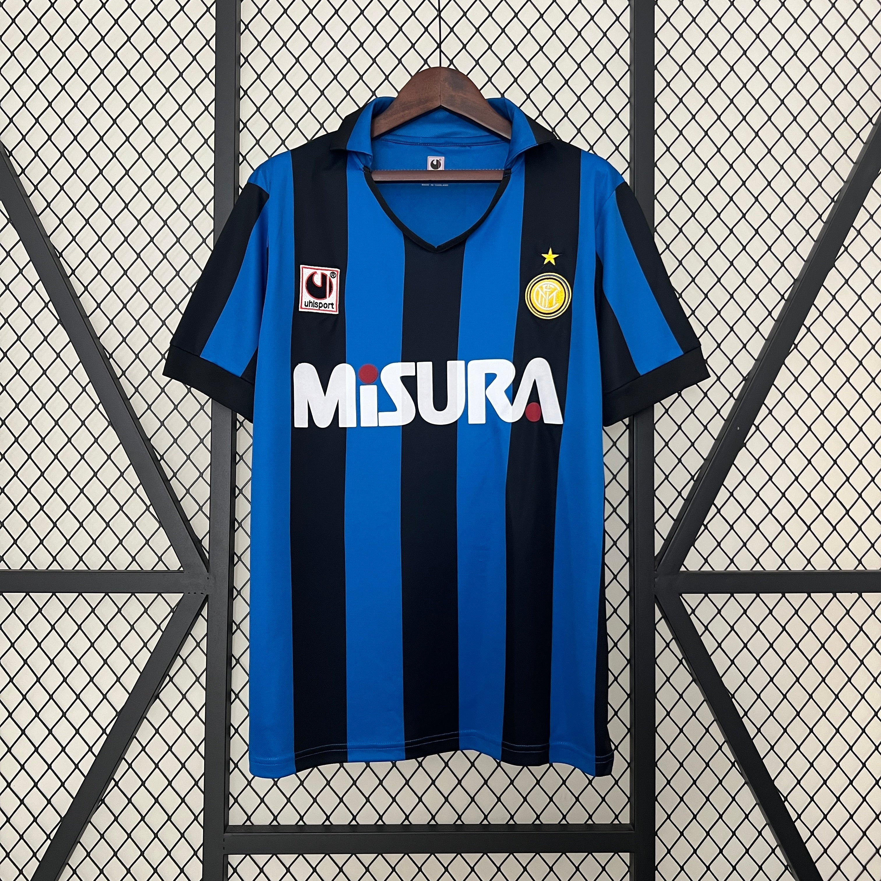 1980s Inter Milan Retro Football Shirt | Blue Black Home