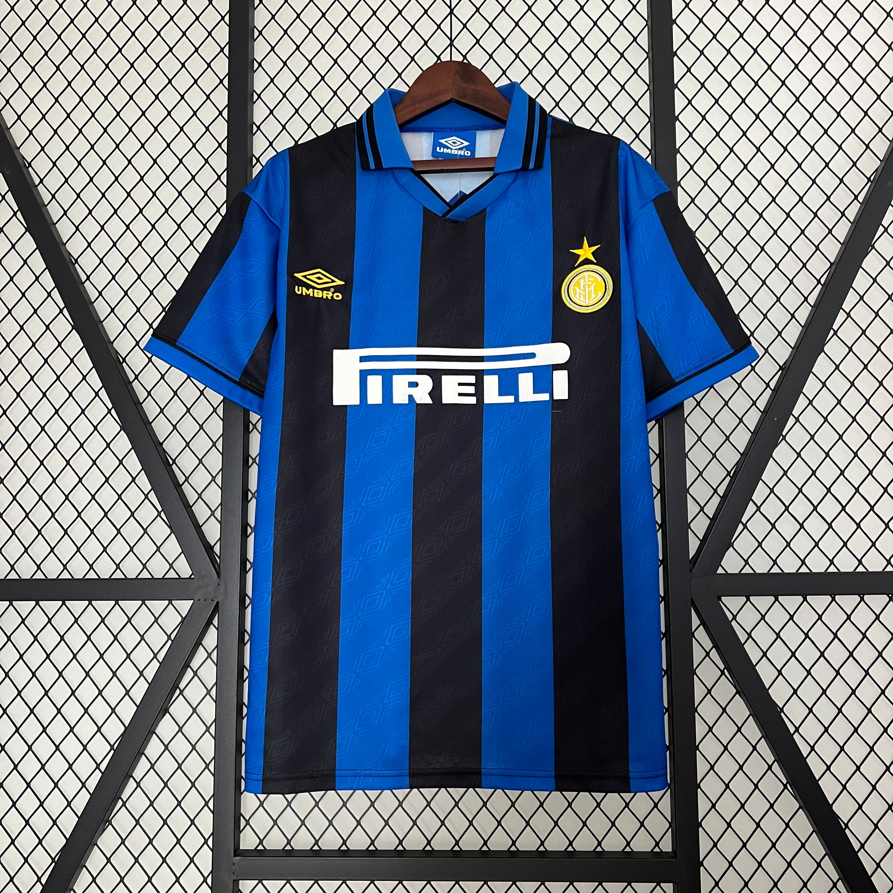 1990s Inter Milan Retro Football Shirt | Blue Black Home