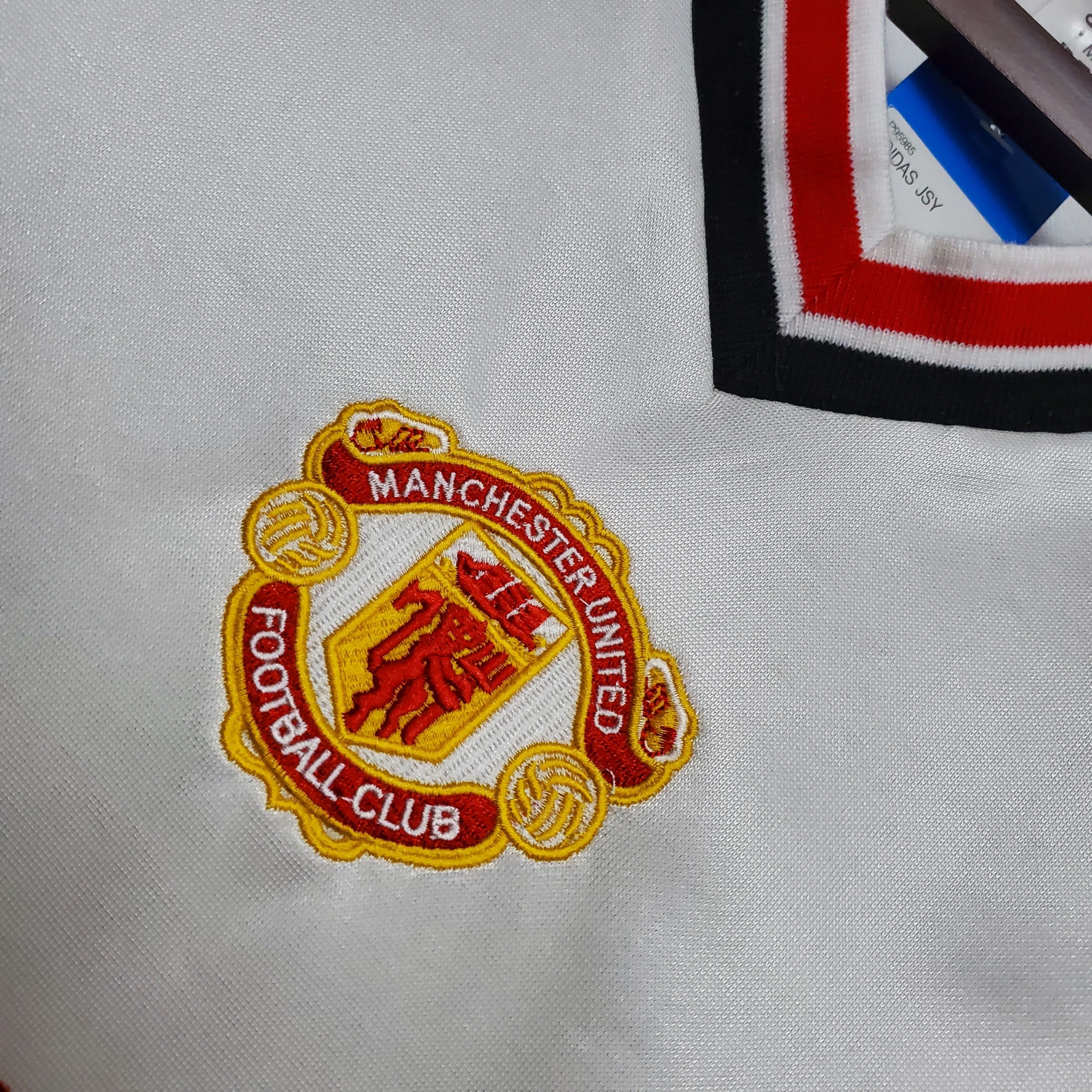 1990s Manchester United Retro Football Shirt | White Black Home