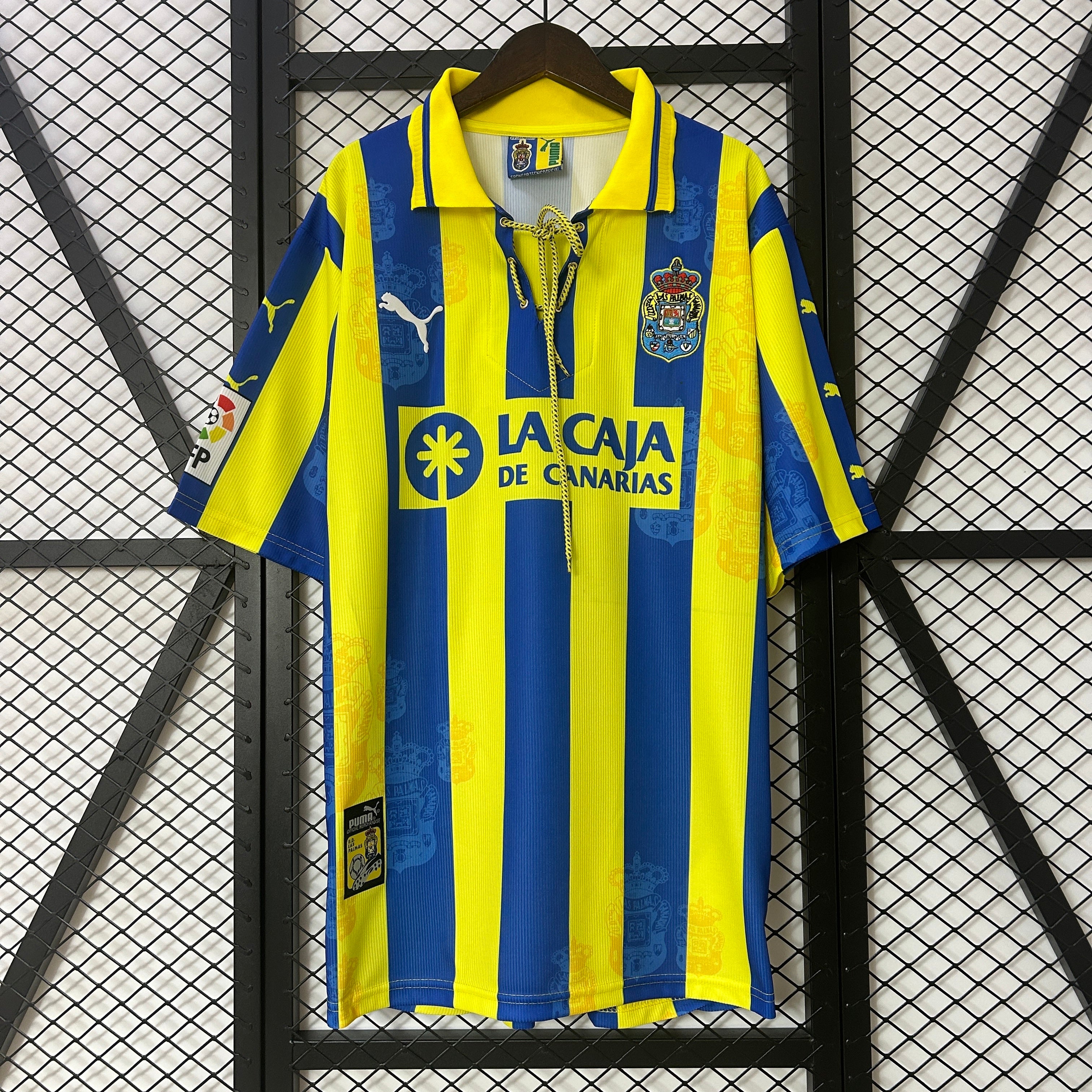 1990s U.D. Las Palmas Retro Football Shirt | Yellow Blue Home