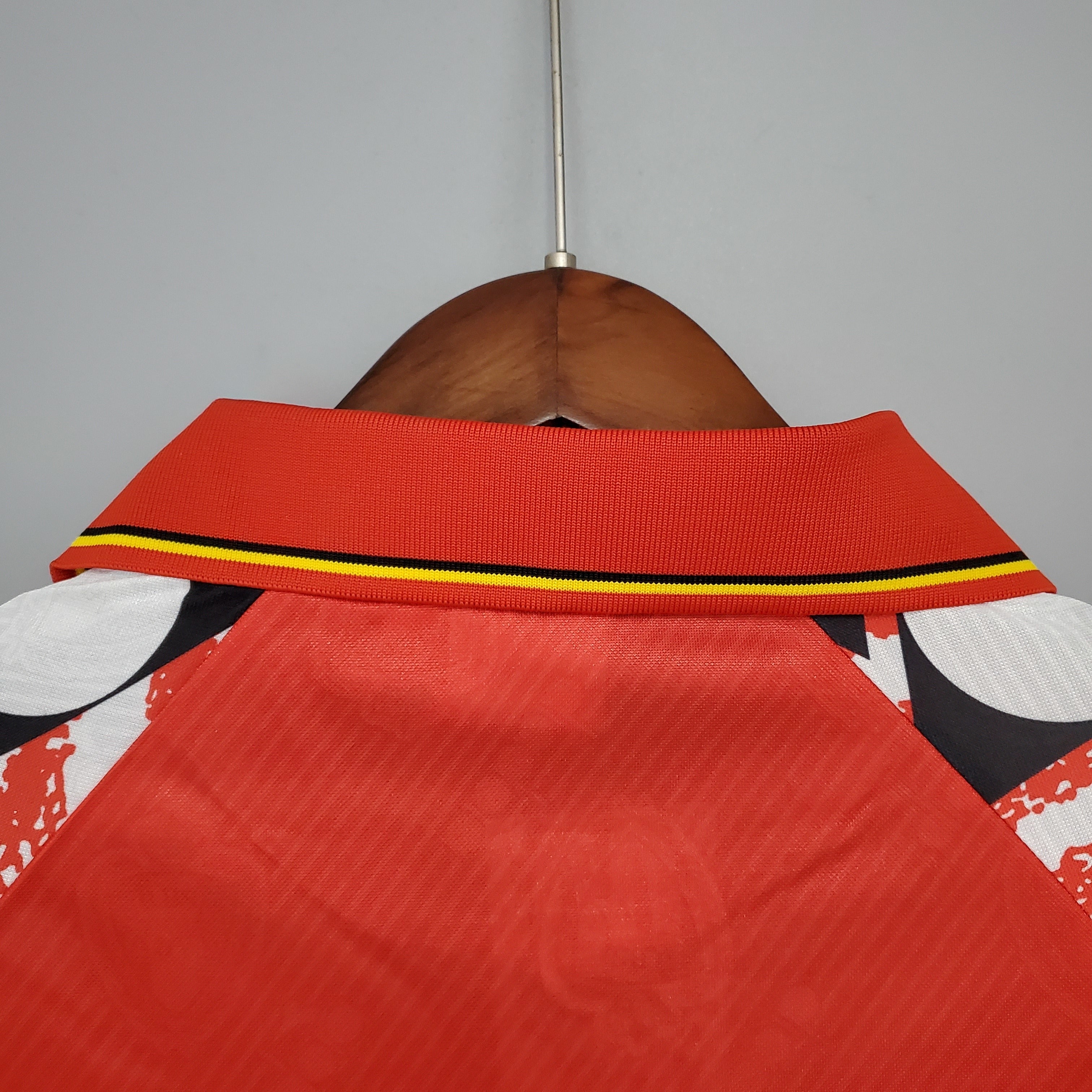 1990s Belgium Retro Football Shirt | Red White Home