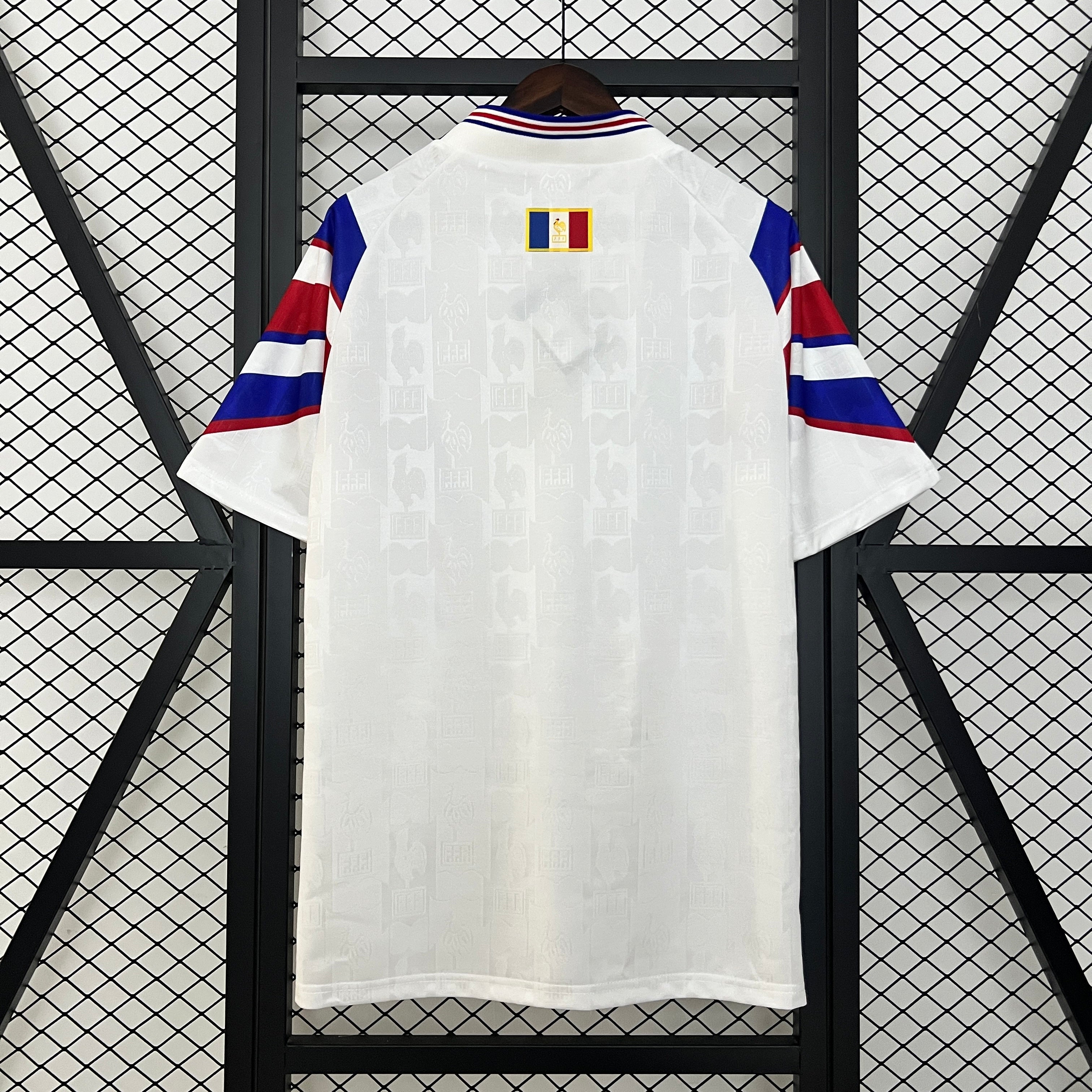 1990s France Retro Football Shirt | White Blue Home